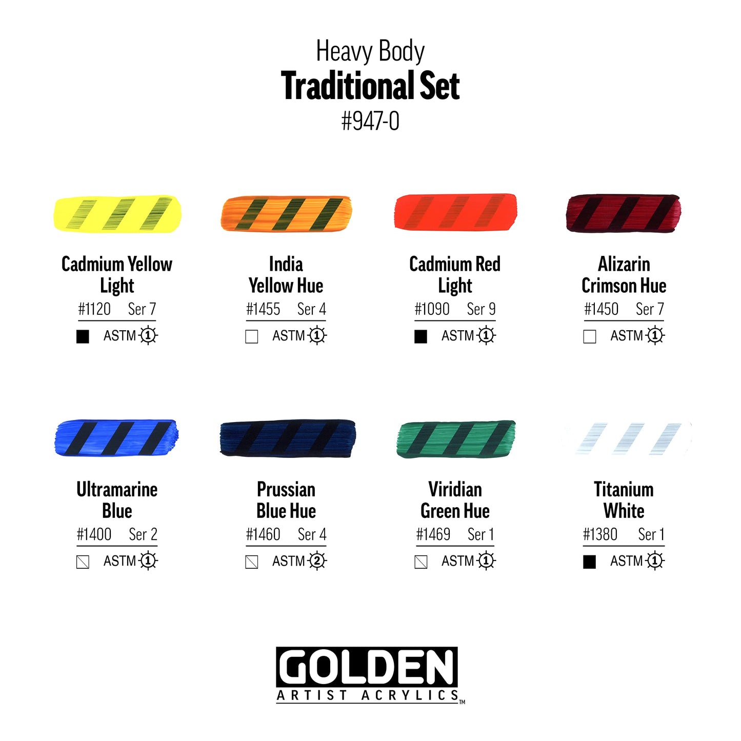 7 Pack Acrylic Paint Set Heavy Gold 7 Colors Professional Acrylic Paint