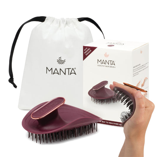 Manta Anti Breakage Hair Brush, Hair Massager Scalp Brush for Wet & Dry Hair, Gentle Hair Brush for all Hair Types, Hair Extensions - Detangling Hair Brushes for Women Men, Curly Hair Brush, Burgundy