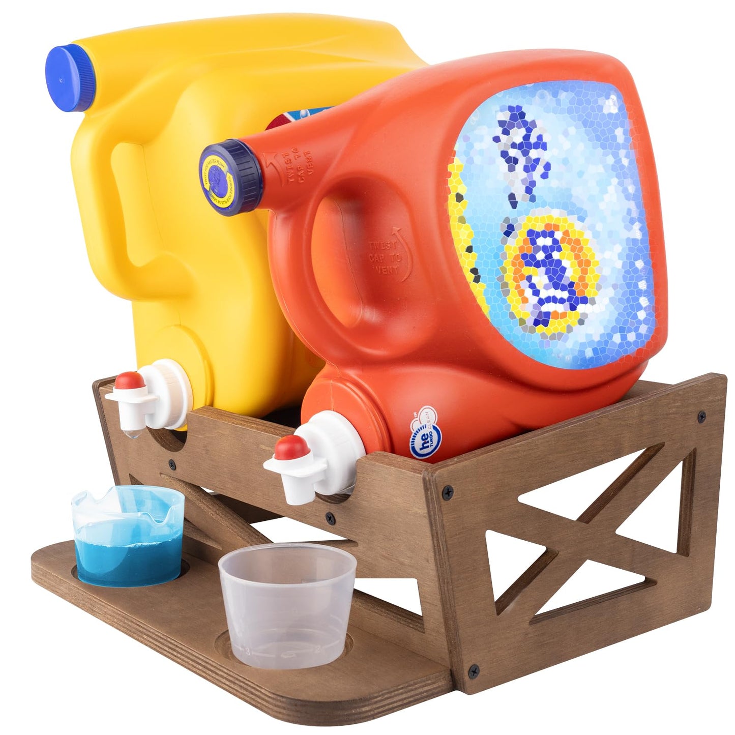 Laundry Detergent Holder,Can Hold 2 Bottles of Laundry Detergent,Holds up to 35 lbs.Wooden,Retro,Honourable