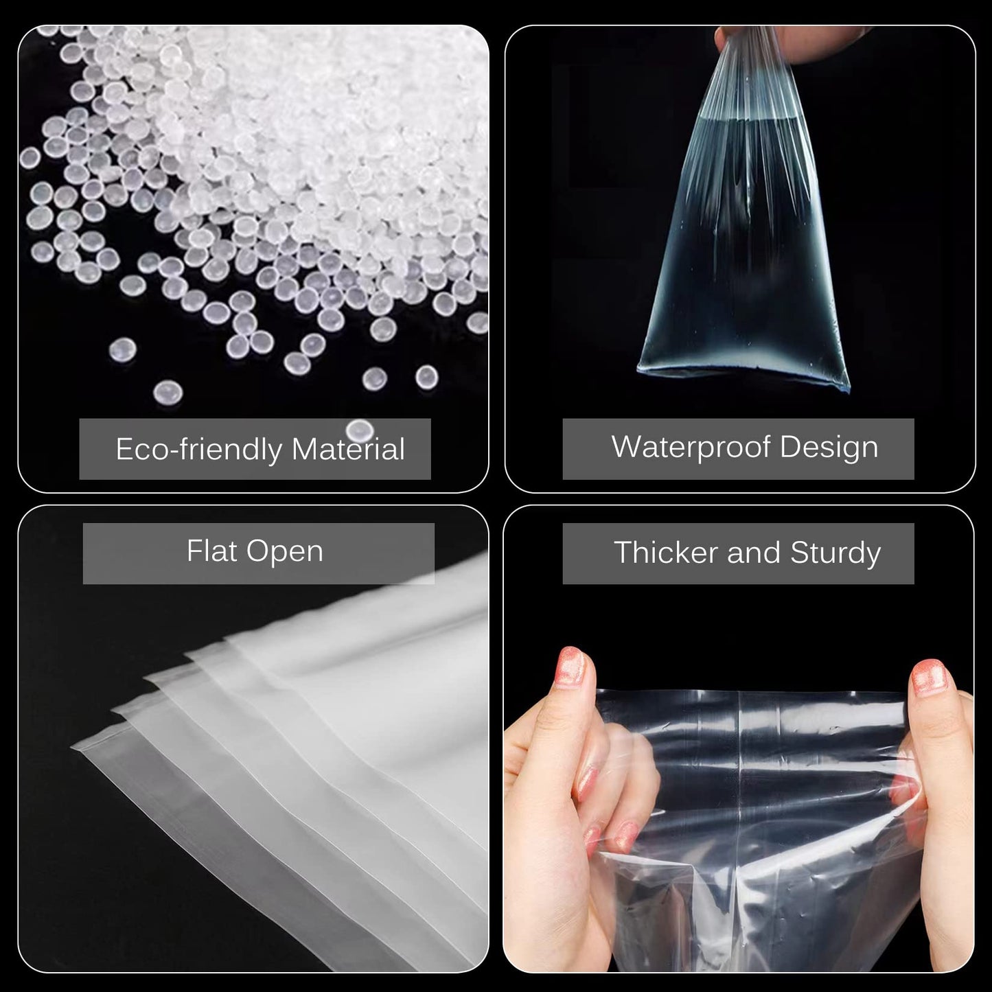 Long Plastic Poly Bags 12x40 Inch 50 Pack Poster sleeves, 2 Mil Clear Flat Open Blueprint Storage Poster Tube for Large Narrow Items, Waterproof