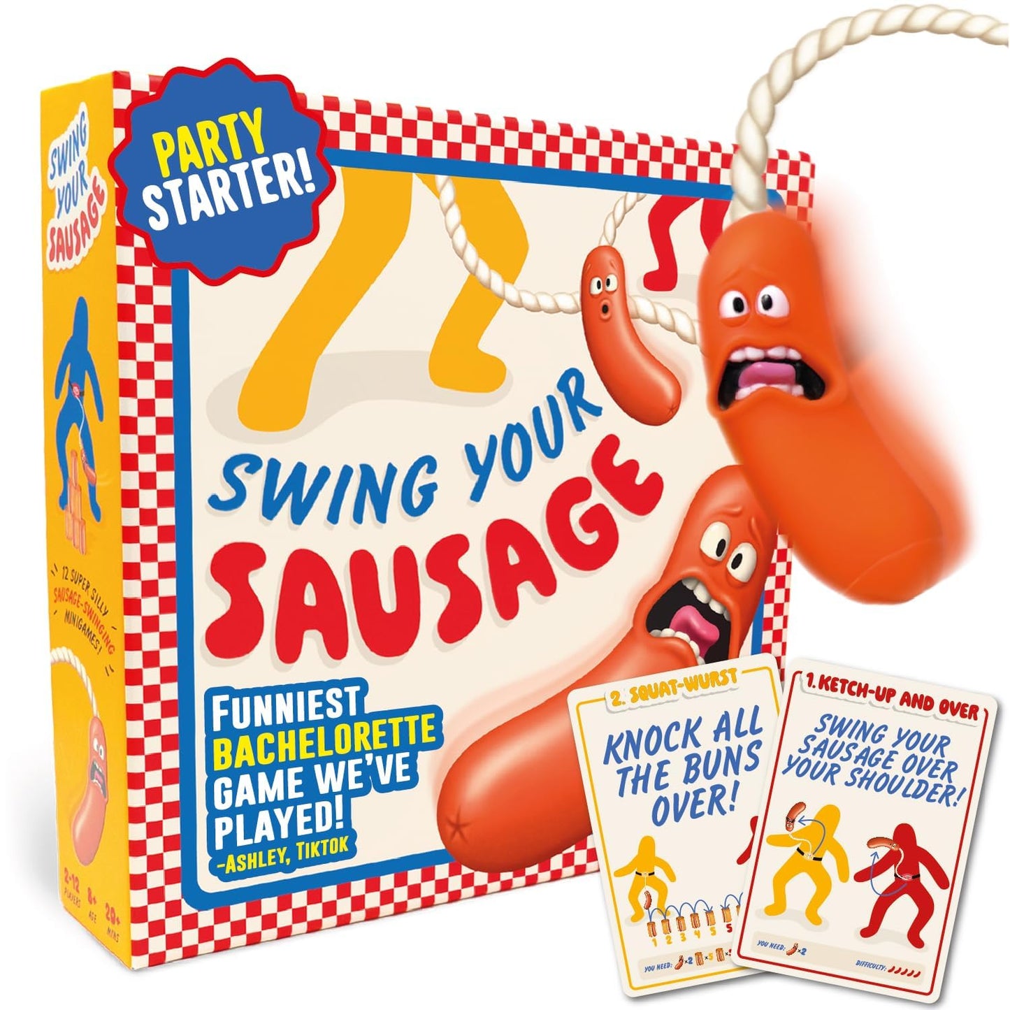 Swing Your Sausage (English Version) - Fun Family Party Games for Groups - Indoor Games for Adults and Kids - Game Night for Family Gatherings and Birthdays