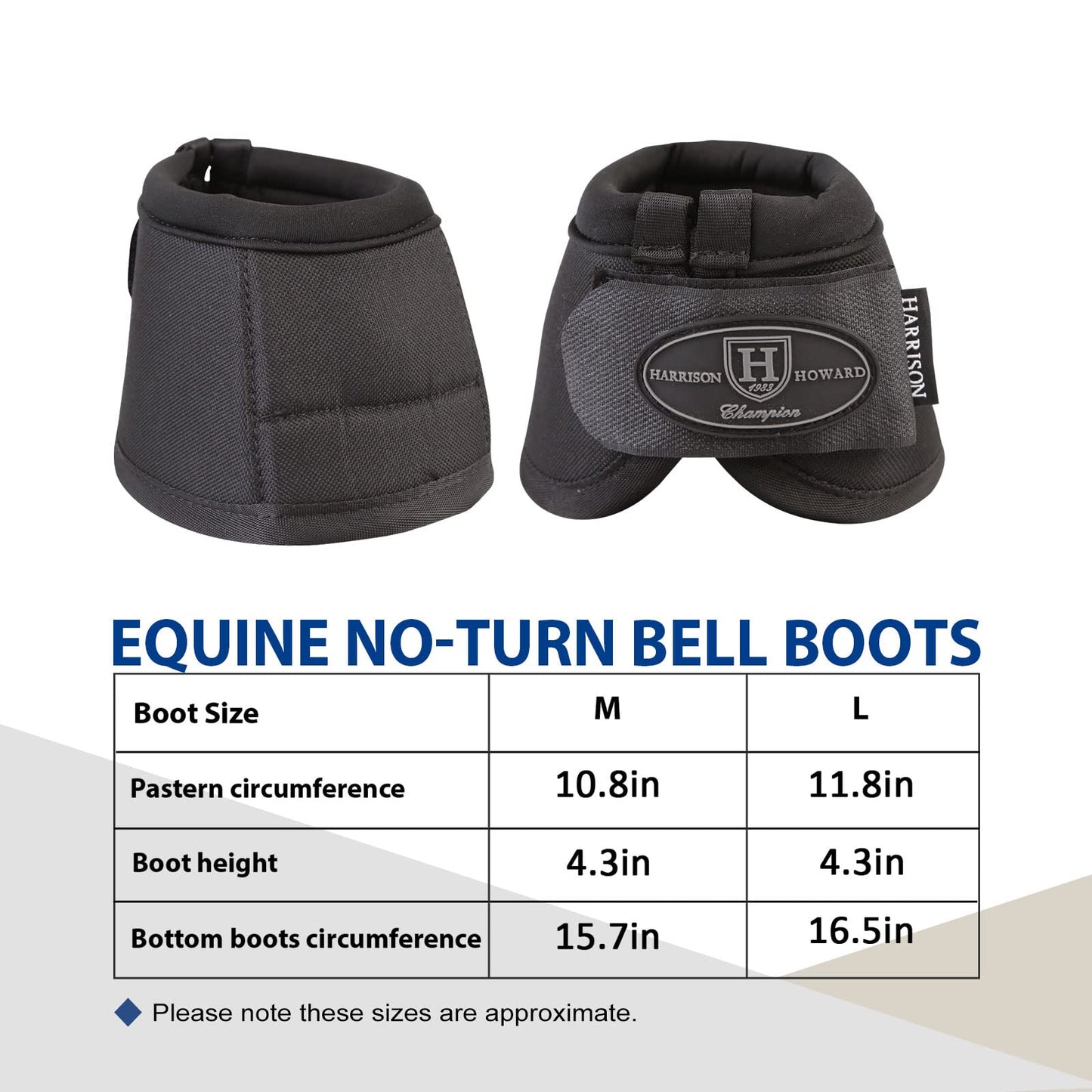Harrison Howard Horse Bell Boots Overreach Bell Boots No-Turn Bell Boots for Horse-Sturdy Protective Hoof Boot