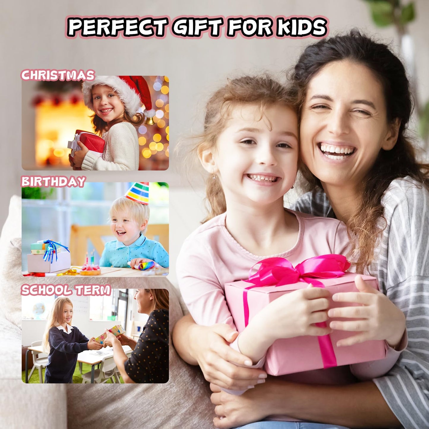 Ashfly Kids Phone,3.97" Touchscreen Toy Phone with Front Camera,8GB Kids Camera with Learning Games and Drawing,Birthday Christmas Toys Gifts for Ages 3 4 5 6 7 8 9 10 Children