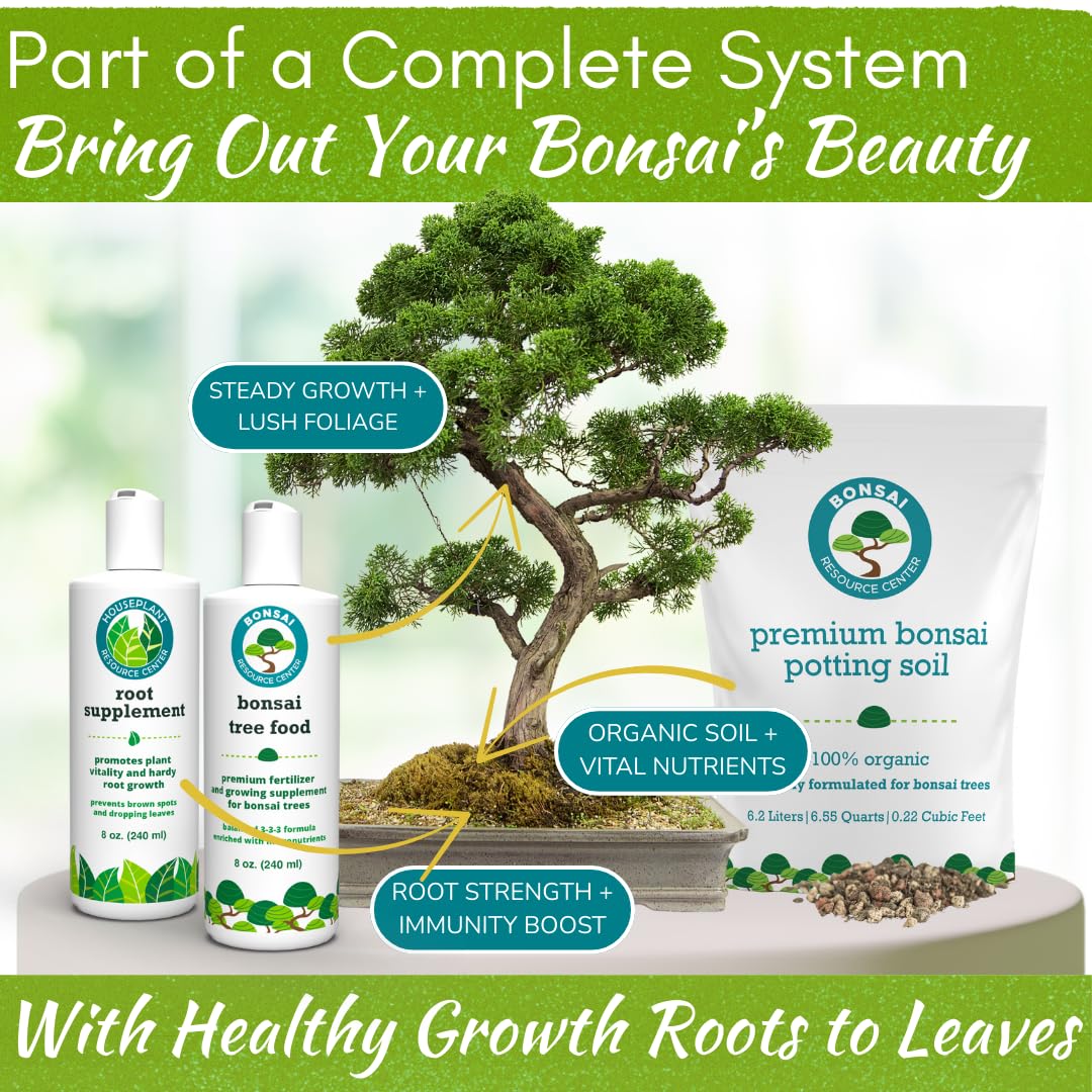 Bonsai Tree Food | Premium, Gentle Liquid Fertilizer for Healthy Growth, Strong Stems and Beautiful Blooms | 3-3-3 Balanced NPK Concentrate | 8 oz (240 ml)