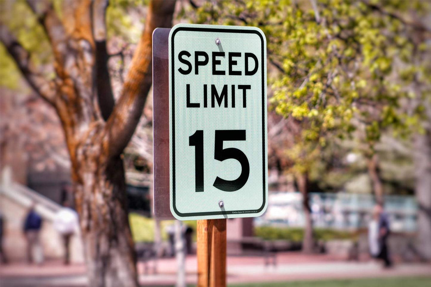 (2 Pack) Speed Limit 15 MPH Sign, 18 x 12 Inches Engineer Grade Reflective Sheeting, Rust Free Aluminum, Weather Resistant, Waterproof, Durable Ink, Easy to Mount