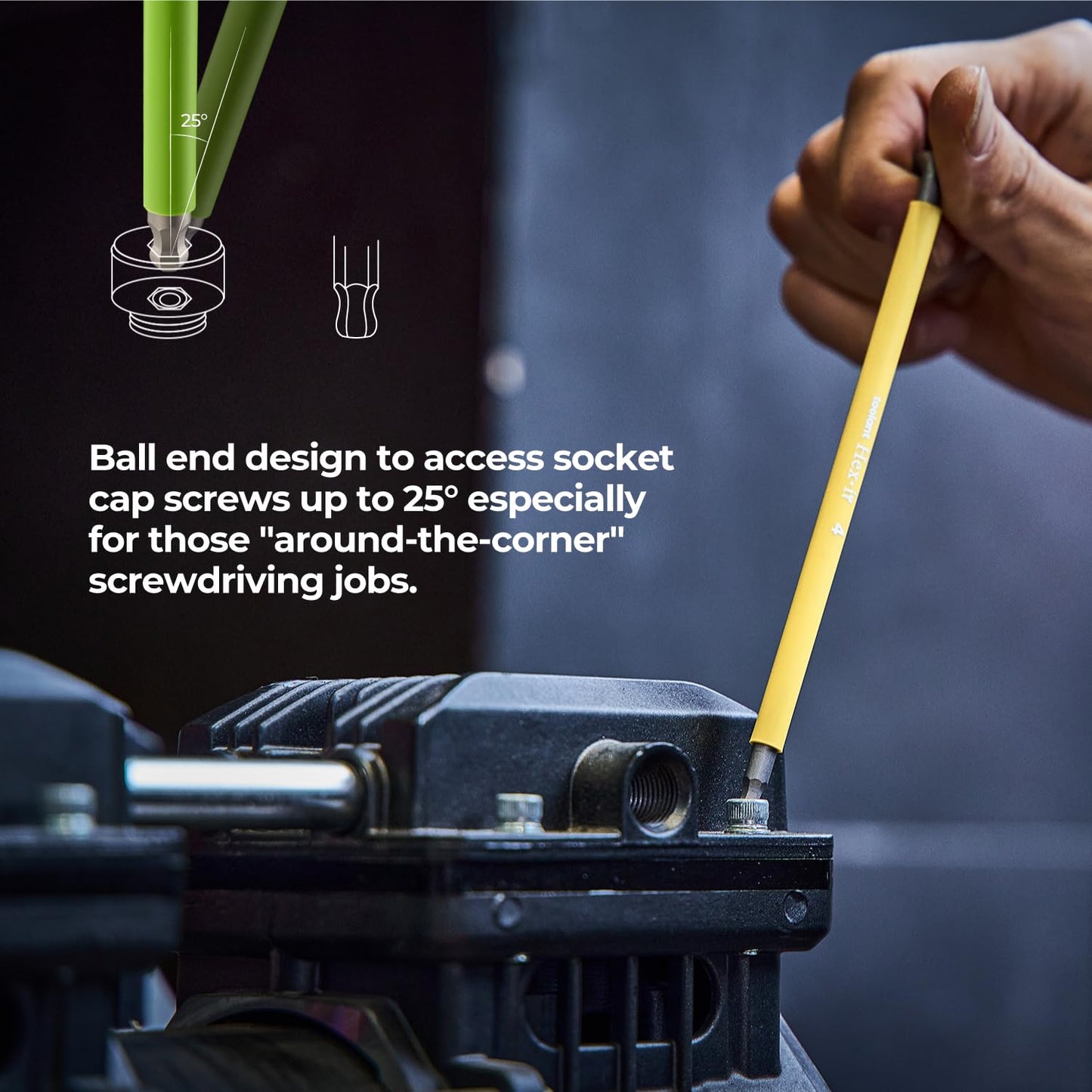 Allen Wrenches Sets 22pcs(Metric&SAE), Extra Long Arm Allen Key Set with Ball End, Crafted Hex Key Set with Color Coded Sleeves, Unique Patented Holder Design for Magnetizing and Demagnetizing