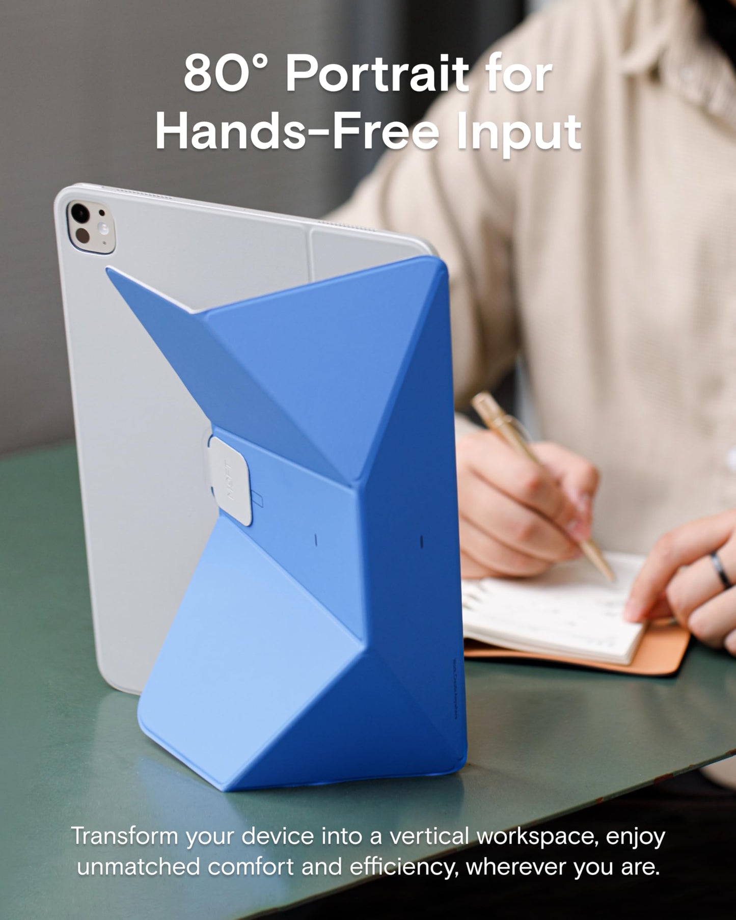 MOFT Dynamic Folio Case for iPad mini 7 A17 Pro (2024), iPad mini 6 (2021), Silm Magnetic Stand Case with 20+ Viewing Angles, Auto Wake/Sleep, Ultra Thin, Cement x Sapphire