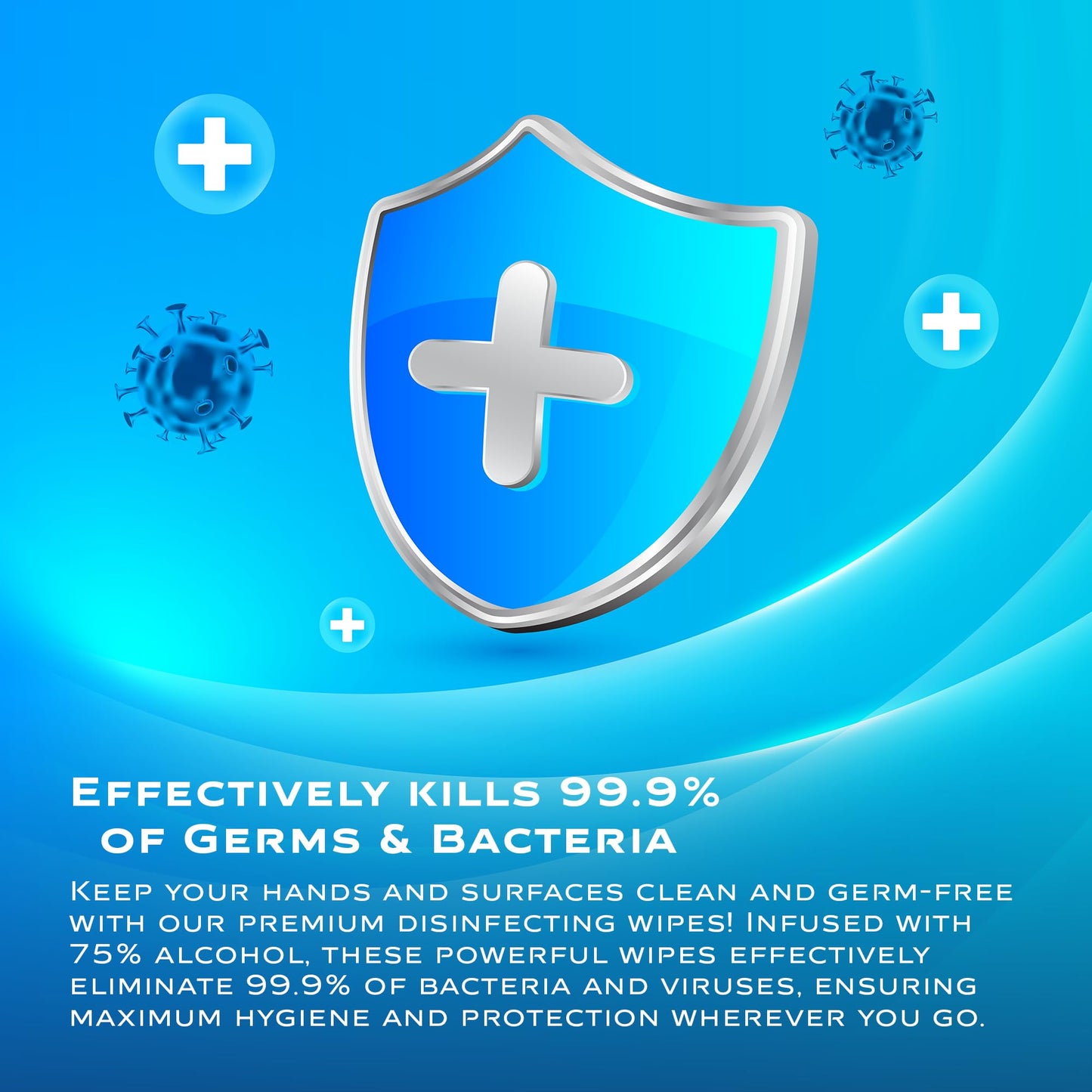 Sllic® - Disinfectant Wet Wipes - All-Purpose - 75% Alcohol Wipes - Clean & Sanitize Surfaces & Skin - Safe for Skin - Quick-Drying & Non-Sticky Formula - Unscented - 300 Wipes (30 Packs of 10 Each)