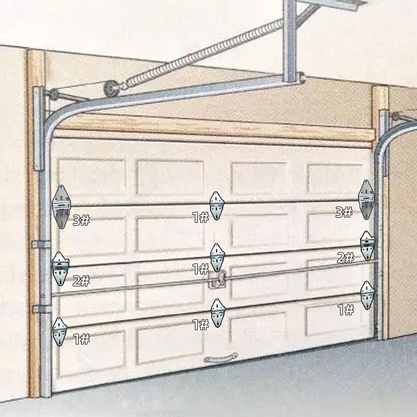 HOME MASTER HARDWARE Garage Door Hinge & Roller Tune Up Kit Garage Door Hardware Kit for 16 x 7 or 18 x 7 Door