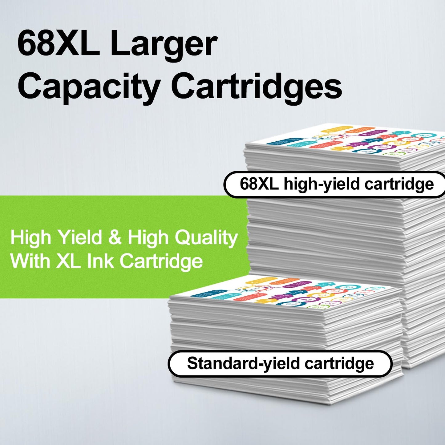 OULADUN 68 Black Ink Cartridge 68e Ink Replacement for 68 Series, Compatible with Envy 6555e, 6552e, 6155e, 6152e, 6558e Printers (1 Black)