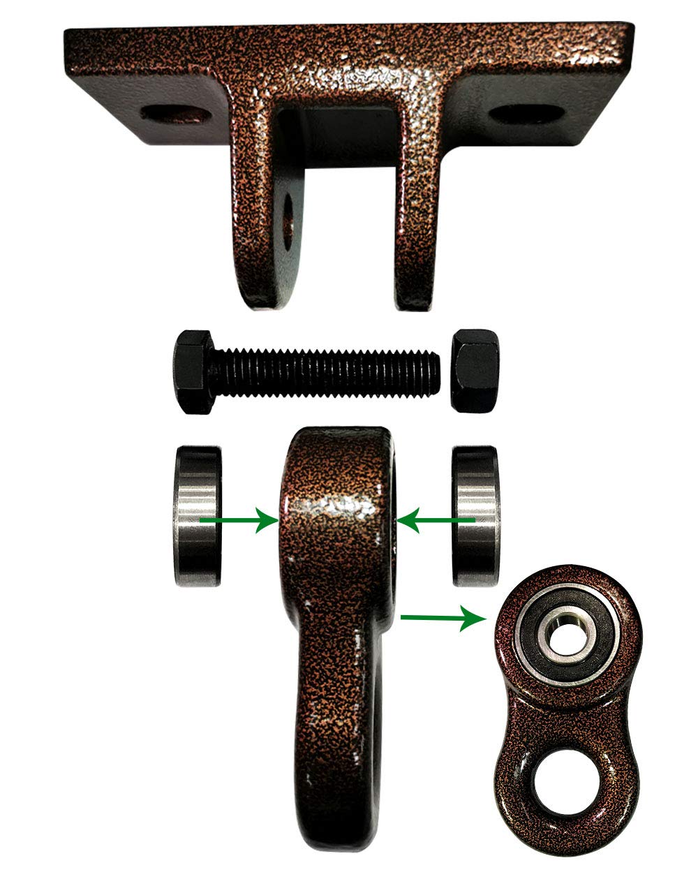 ABUSA Heavy Duty Bronze Swing Hangers Screws Bolts Included Over 5000 lb Capacity Playground Porch Yoga Seat Trapeze Wooden Sets Indoor Outdoor (4 Pack)