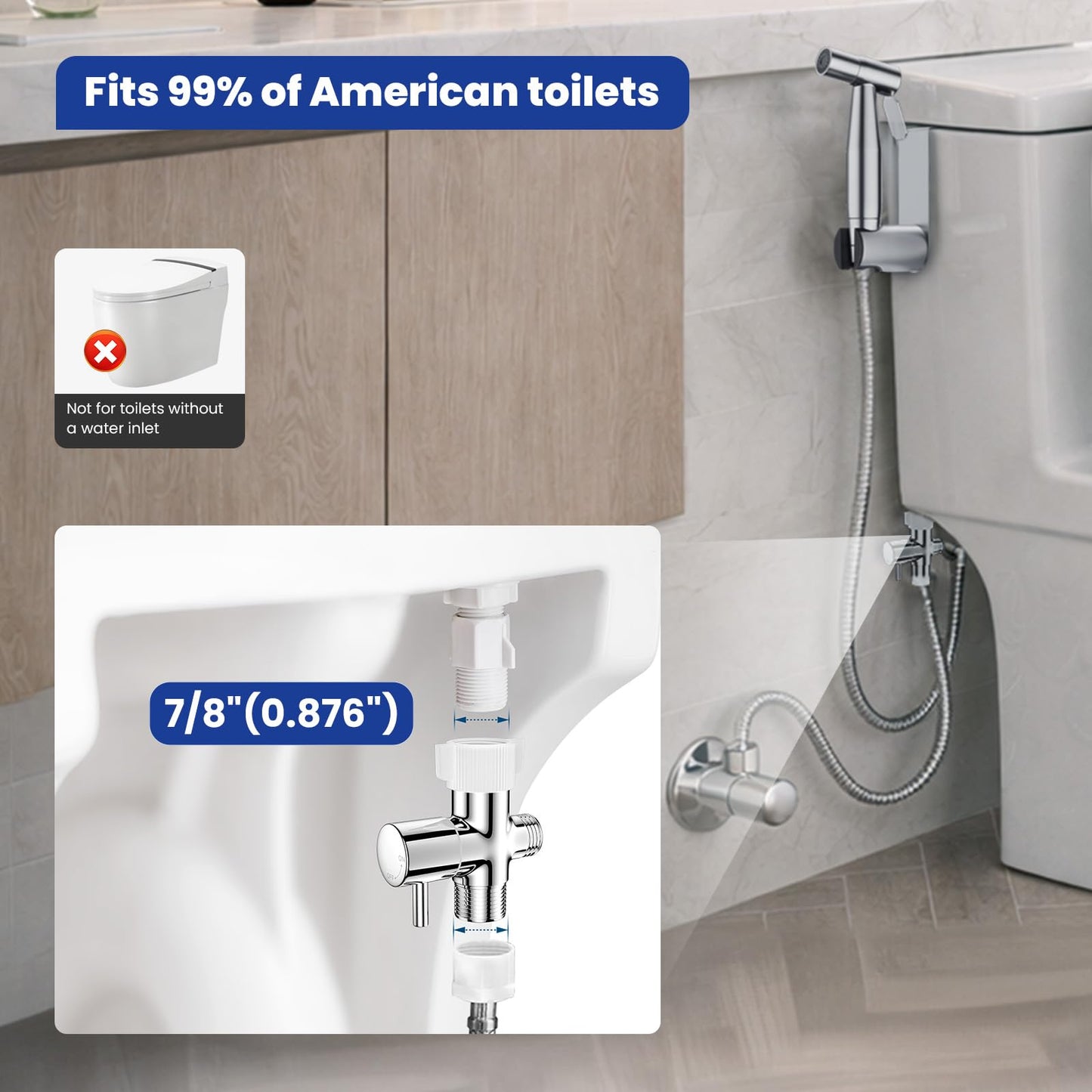 BRITULIF Bidet Sprayer for Toilet, Handheld Sprayer Kit with Adjustable Jet Spray for Toilet Handheld Bidet Cloth Diaper Sprayer Set Muslim Shower Toilet Sprayer - Easy to Install