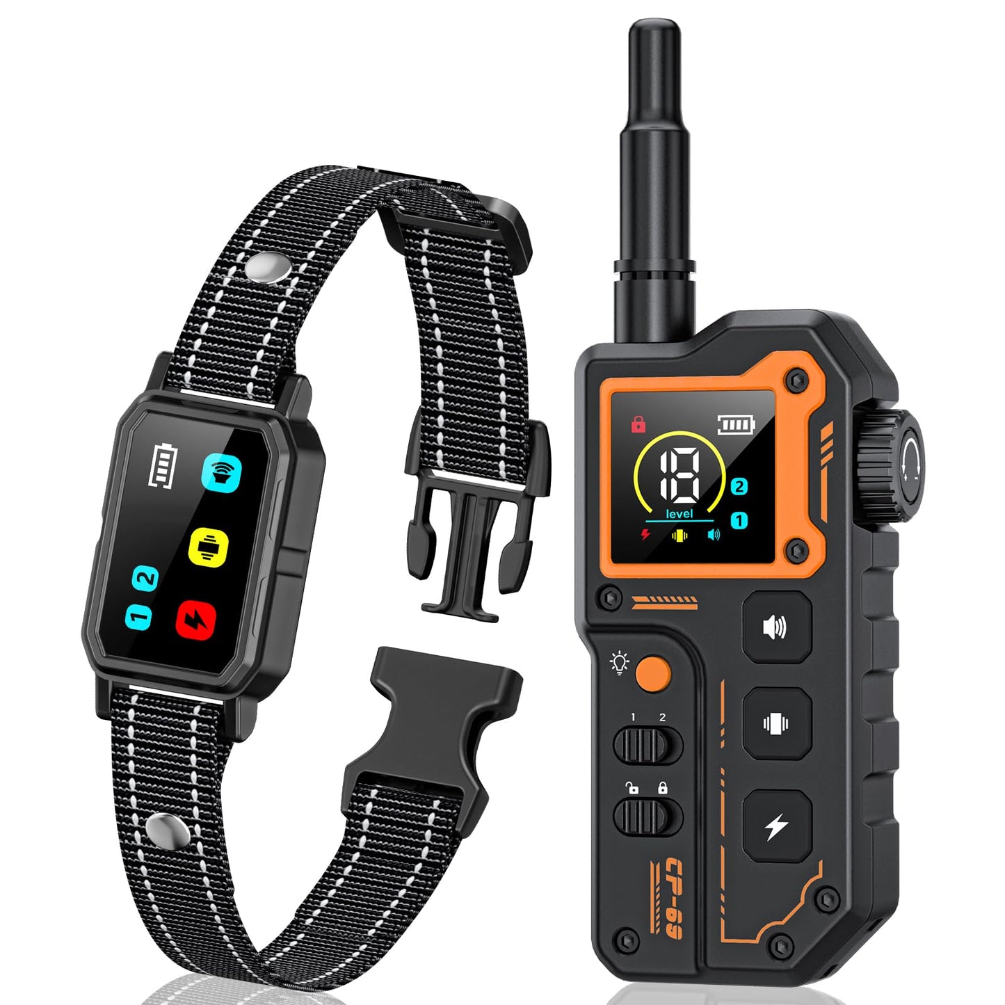 AI Dog Shock Collar (10-120Lbs) - 3300FT Dog Training Collar with Remote, IPX7 Waterproof Collar with Beep, Vibration, Safe Shock for Large Medium Small Dogs, Keypad Lock and Flashing Light