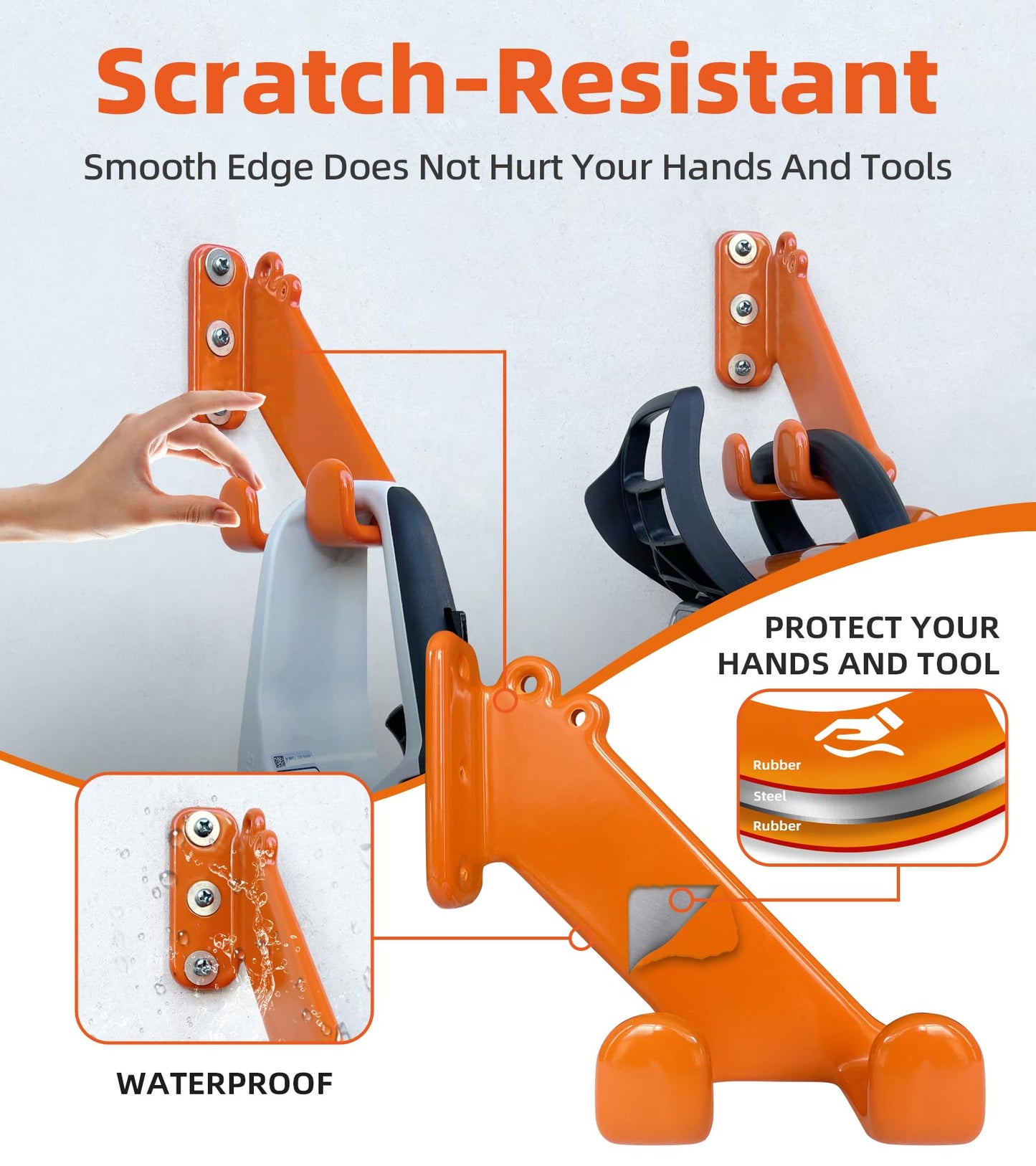 OSROENE Chainsaw Hanger, 2 Pack Chainsaw Wall Mount, Heavy Duty Chainsaw Holder, Garage Organization Garage Storage Shed Organizer Mounted Chainsaw Rack