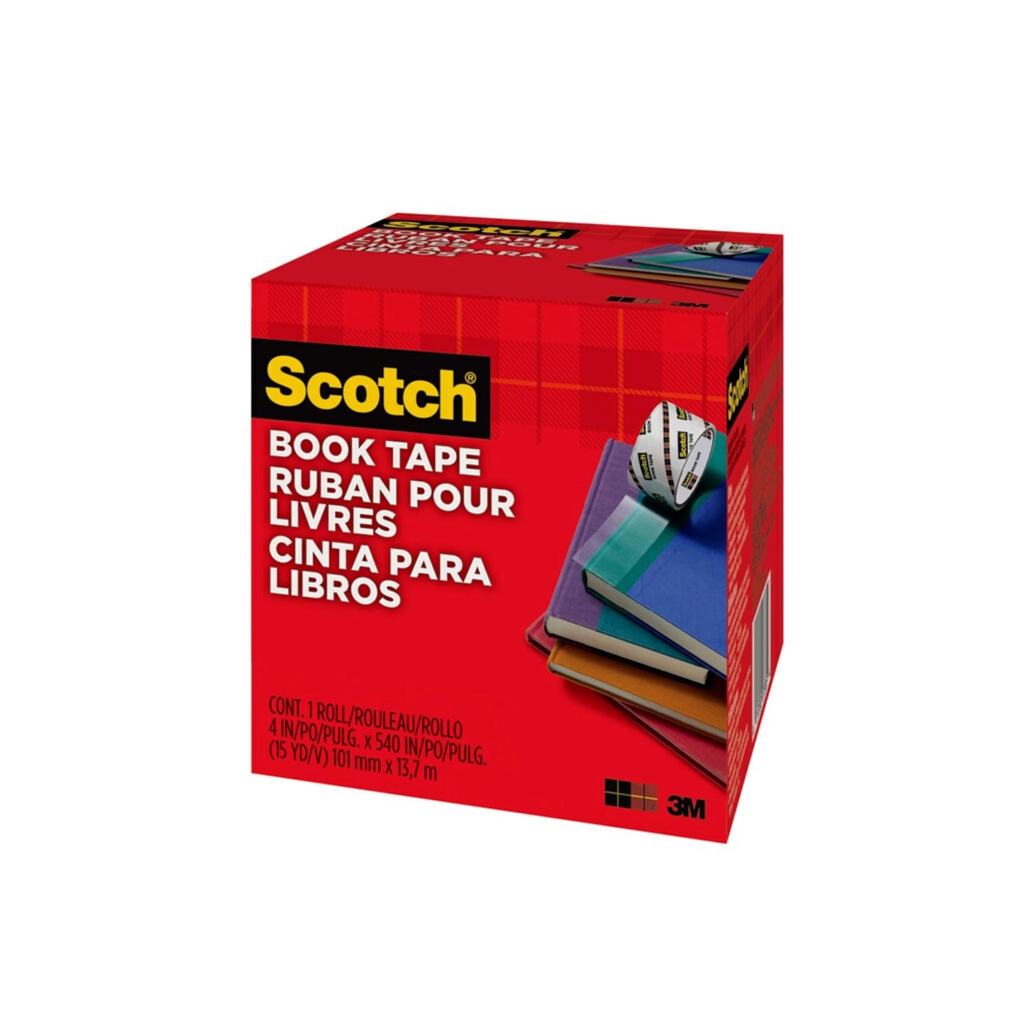 Scotch Book Tape 845, 4" Wide x 45ft Library Tape, Clear