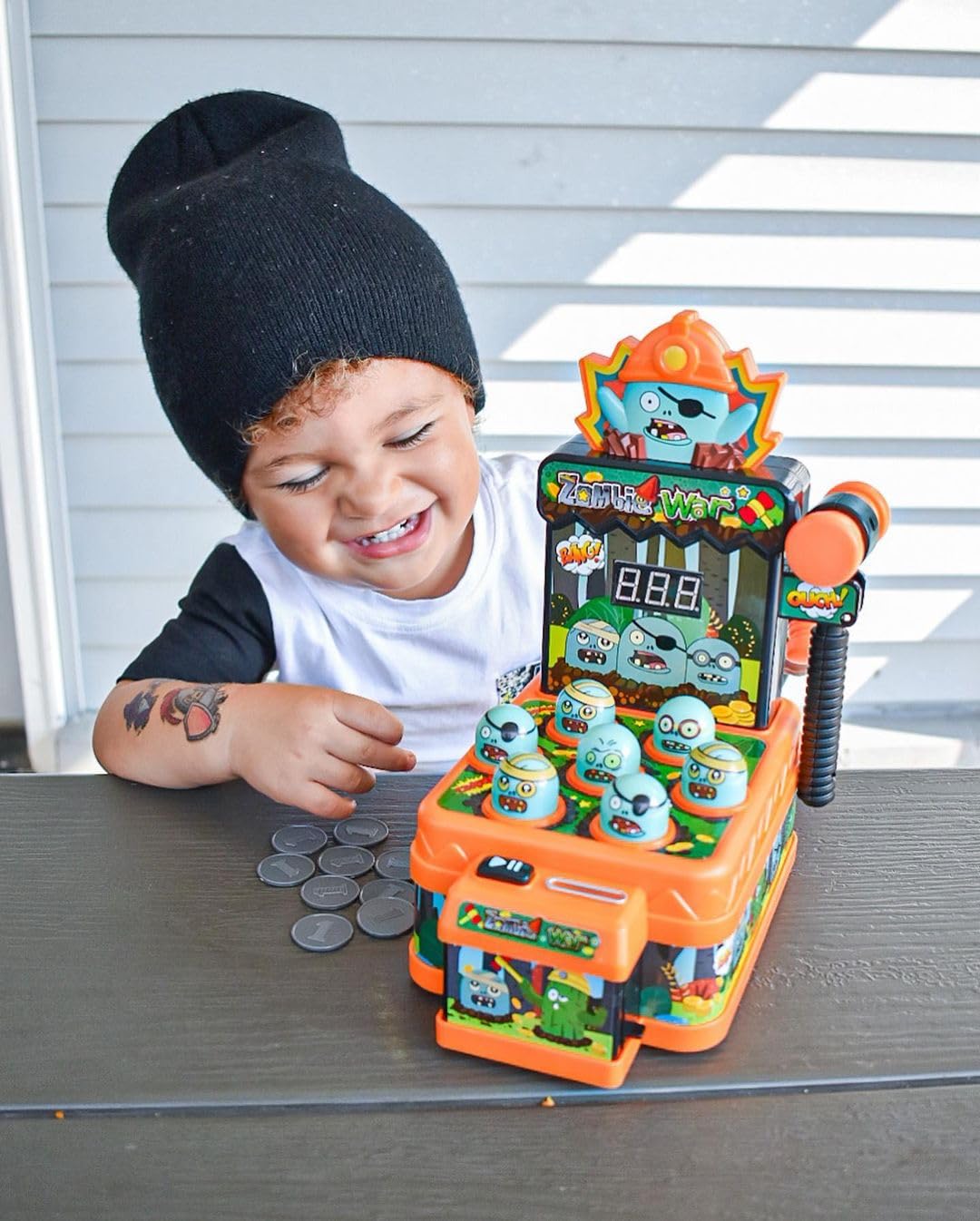 Arcade Game Toys for Ages 3 4 5 6 7 8 9+ Year Old, Whack Game Mole, Mini Electronic Interactive Hammering & Pounding Mole Toys, Gift Idea for Baby Toddler Kids Girls Boys, Cartoon Zombie Style Fun Toy