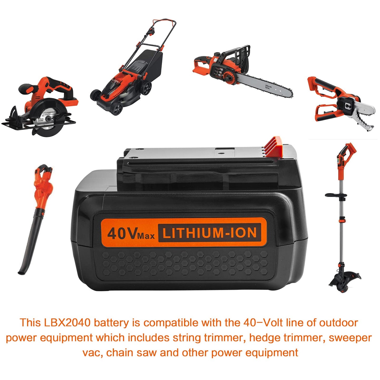 ARyee 40V 3.0Ah Replacement Battery for Black and Decker LBX2040 LBXR36 Compatible with 40 Volt String Trimmer, Hedge Trimmer, Sweeper Vac, Chain Saw, Power Equipment