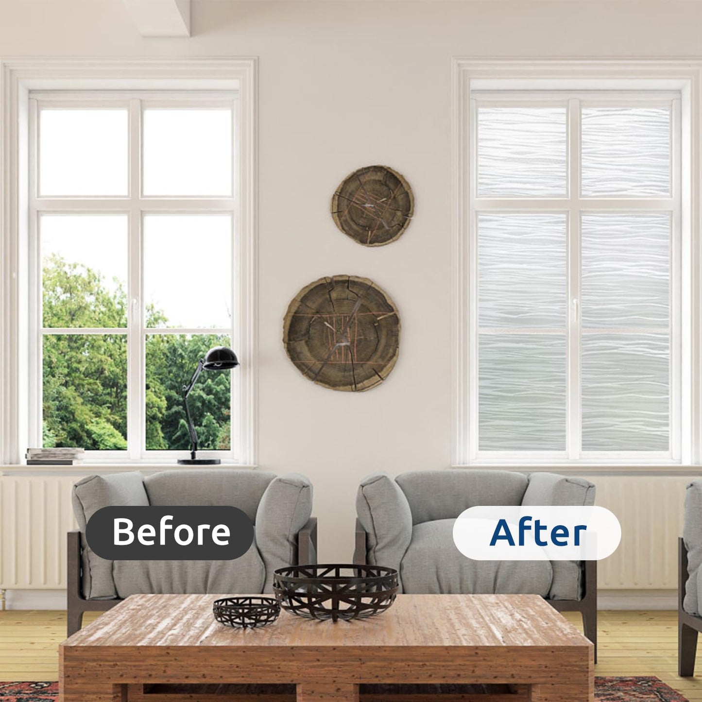 rabbitgoo Window Films for Privacy, Frosted Static Cling Glass Film Non-Adhesive UV Heat Blocking Covering Removable Vinyl Privacy Window Stickers for Bathroom Door Home Decor, 90 x 200cm