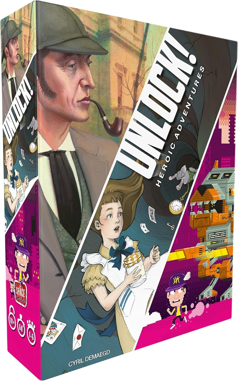Unlock! - Heroic Adventures (English) - Card Games - Cooperative/Escape Room - Solve Interactive Mysteries with a Companion App - Ages 10+ - 1 to 6 Players - 60 Minute Playtime - Made by Asmodee