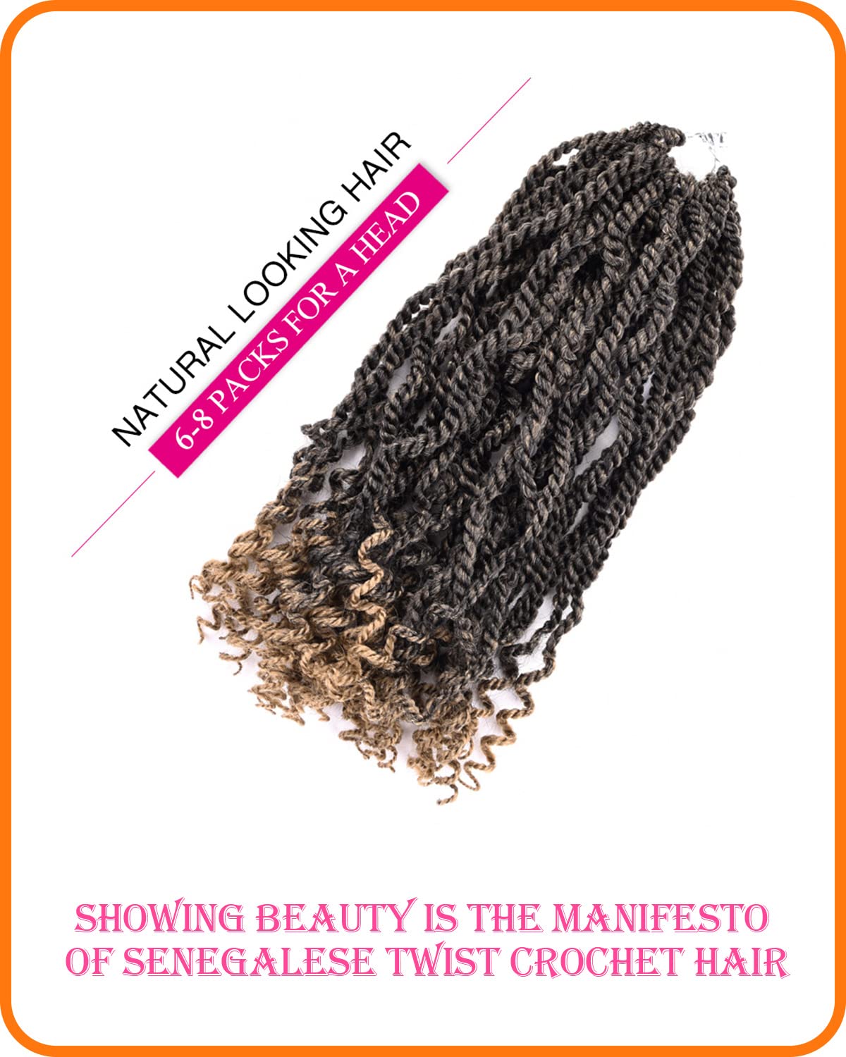 12 Inch Wavy Senegalese Twist Crochet Hair for Black Women 6 Packs Braids Wavy Ends Synthetic Hair Extension Curly Crochet Twist Braiding Hair (T27#, 12 Inch)