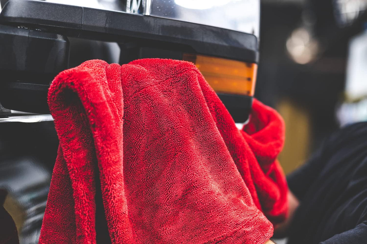 The Rag Company - The 1500 - Heavy Duty Microfiber Drying Towel; Perfect for Trucks, Commercial Vehicles, RVs, Boats, and More; Premium 70/30 Blend Twist Loop Design, 1500gsm, 30in x 30in, Red
