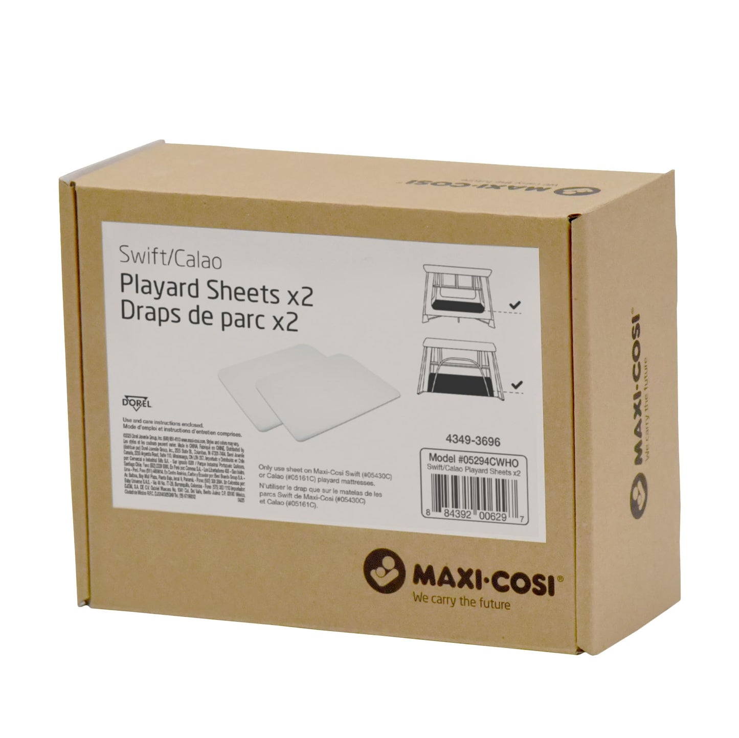 Maxi-Cosi Swift/Calao Playard Mode Fitted Sheets – 2-Pack, 100% Cotton, Soft and Breathable, Durable, Perfect Fit for Playard Mattress, Machine Washable, Baby Bedding Essentials