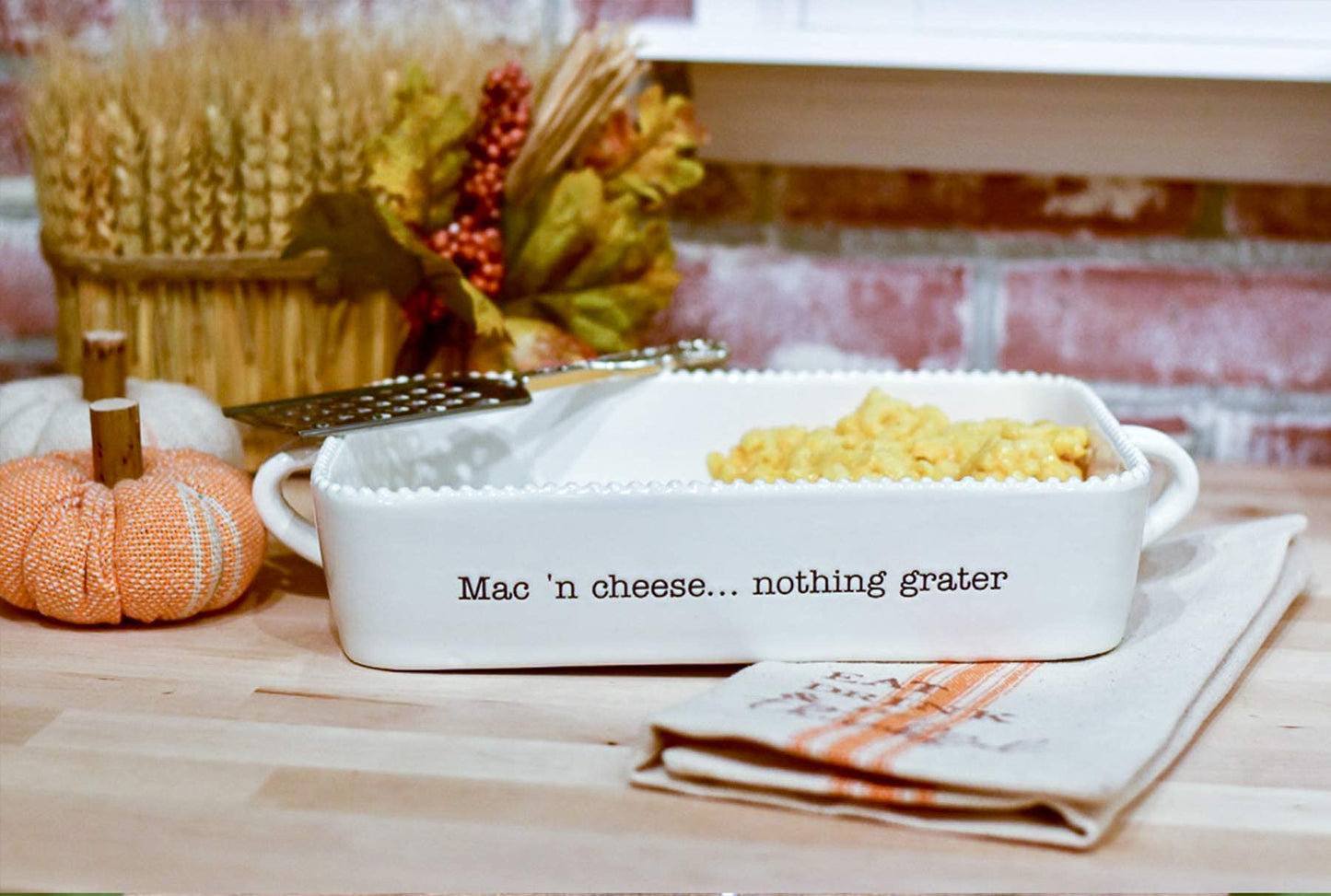 Mud Pie Macaroni and Cheese Baker and Cheese Grater Serving Set