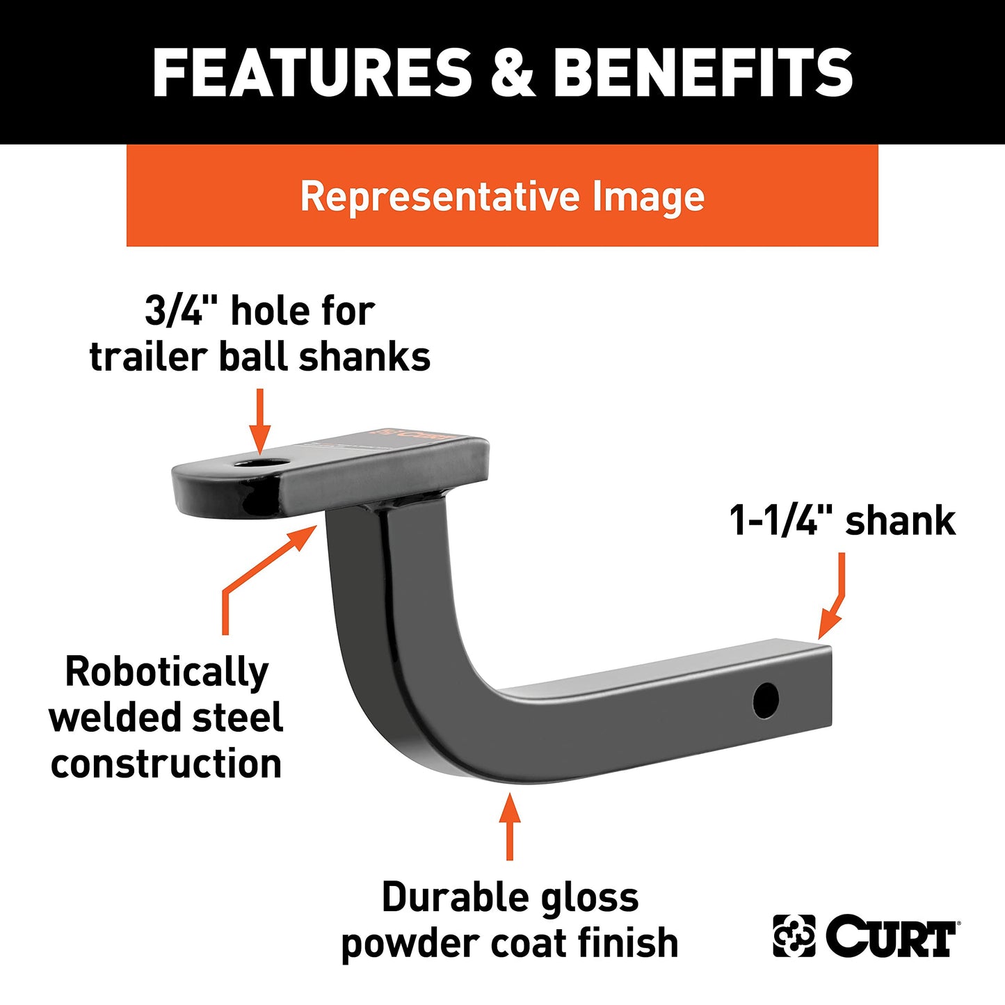 Curt 45014 Class II 1-1/4" Ball Mount