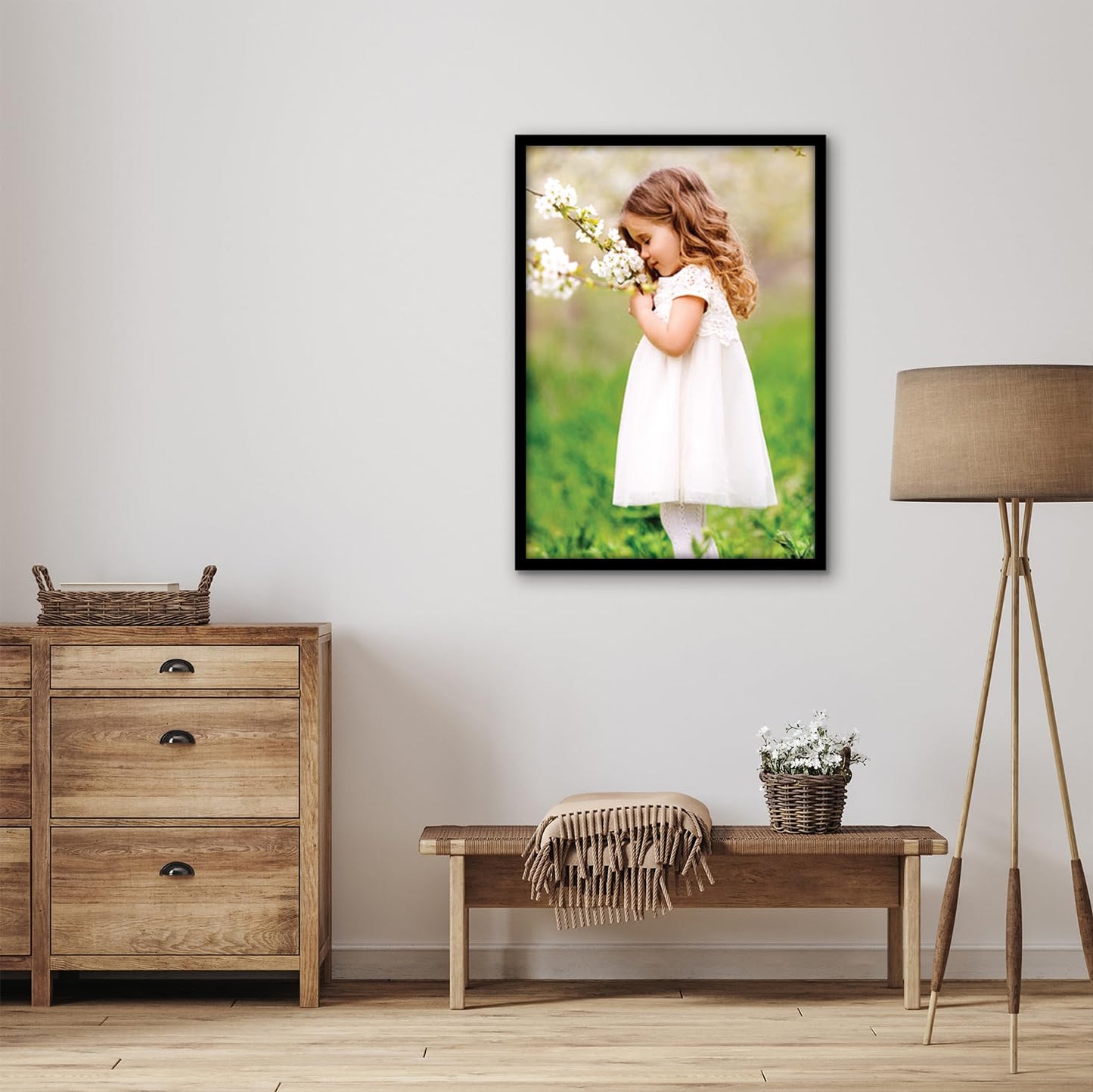 Americanflat 19x27 Poster Frame with Polished Plexiglass - Streamline Collection - Thin Border Picture Frame for Wall Display - Hanging Hardware Included - Black