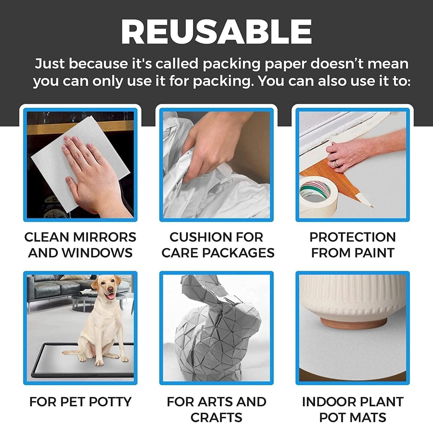 300 Sheets Packing Paper for Moving, Newsprint Paper for Packing Wrapping, Wrapping Paper for Packaging Glasses Dishes - Must Have Moving Supplies Box Filler(12 * 24in)