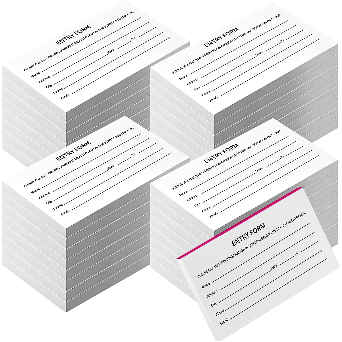 4000 Pcs Raffle Tickets Sheets, 5.12" x 2.95" Enter to Win Tickets Cards, Blank Entry Forms Enter Reward Tickets for Contests Auction School Events Network Marketing (White)