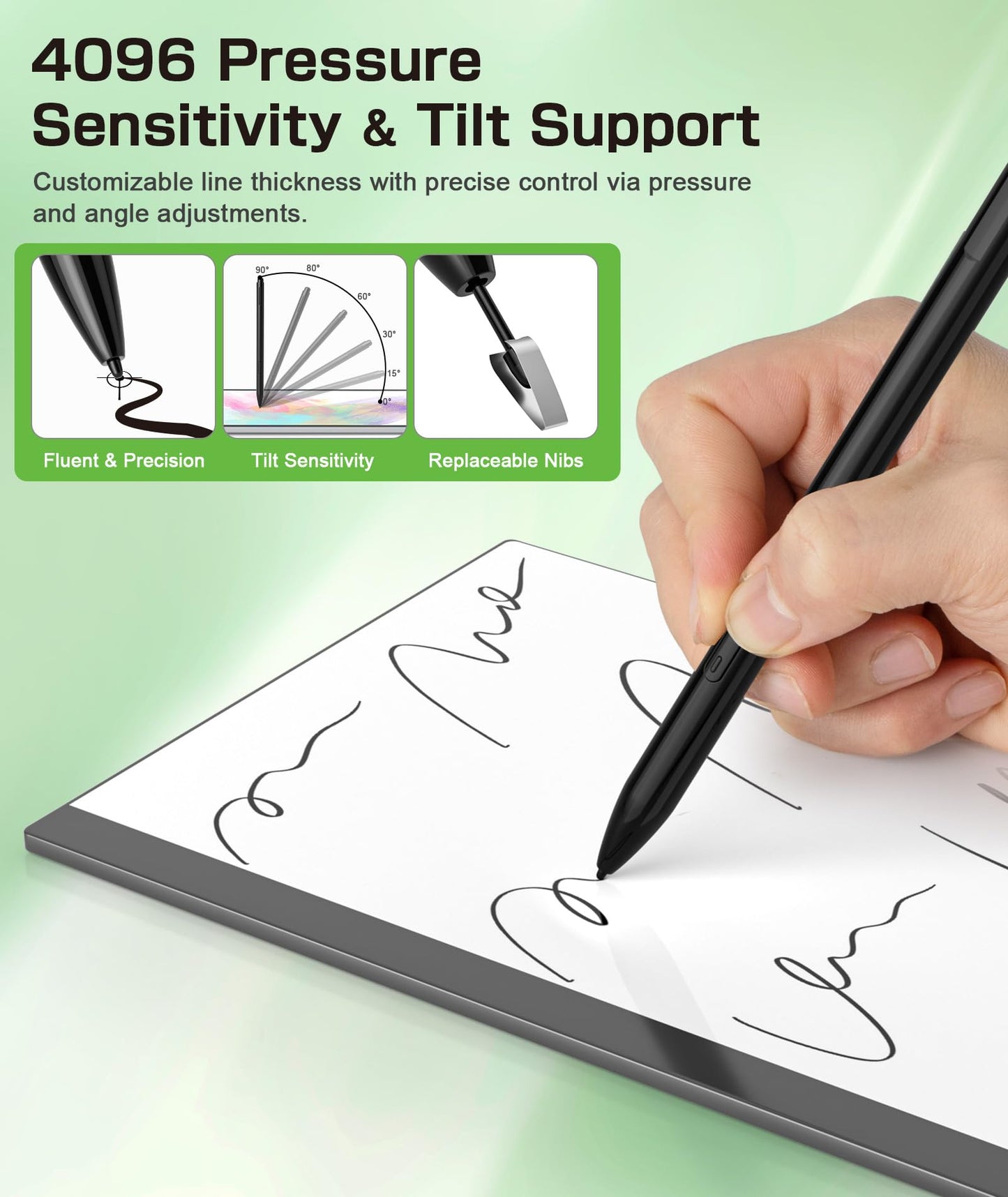 Ciscle Magnetic EMR Stylus Pen for Remarkable 2, with Eraser and 5 Pen Tips, 4096 Pressure Levels, Palm Rejection, Tilt Support, Replacement Digital Pen for Remarkable/Samsung/Wacom/Onyx EMR Devices