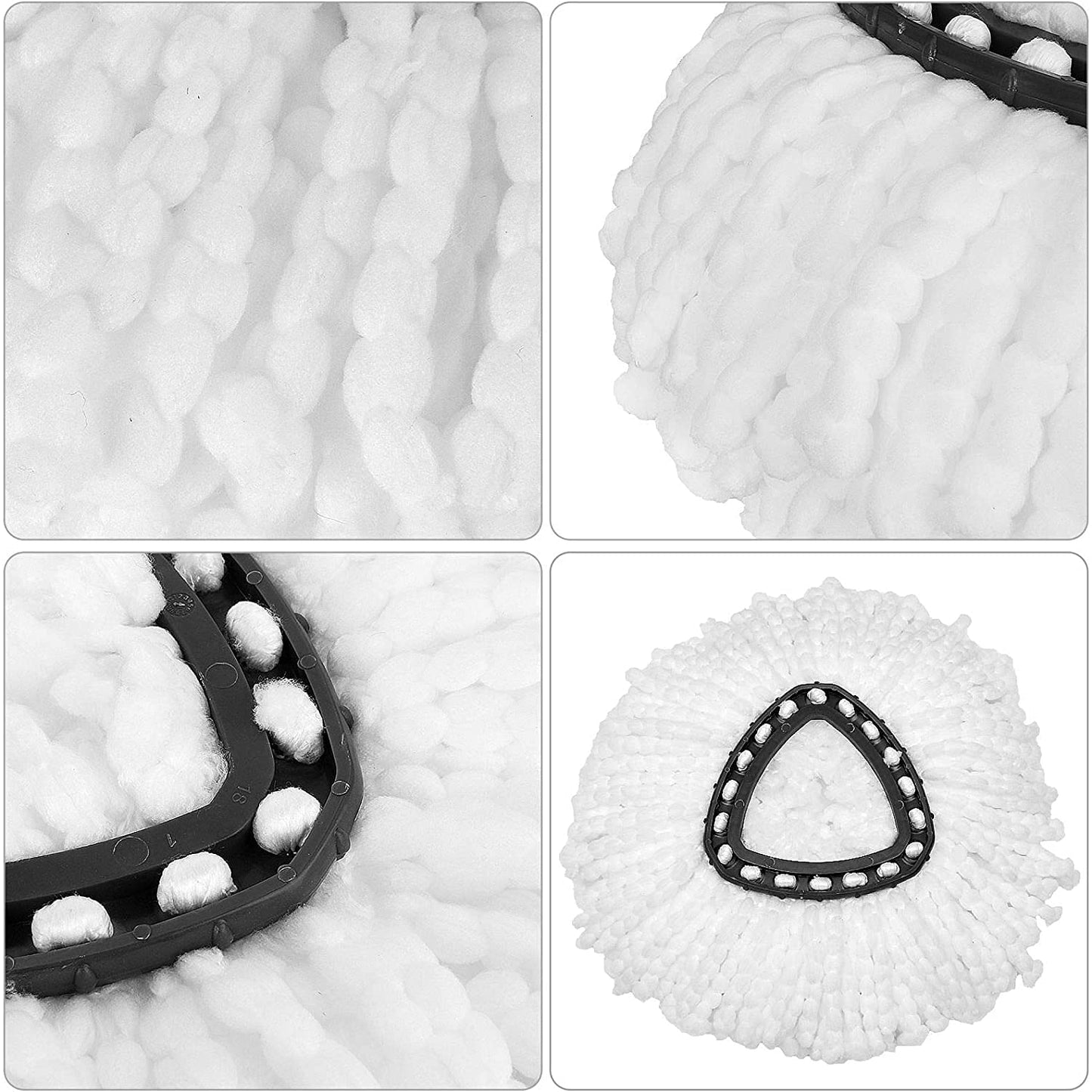 12 Pack Mop Replacement Heads Compatible with Spin Mop, Microfiber Spin Mop Refills, Easy Cleaning Mop Head Replacement