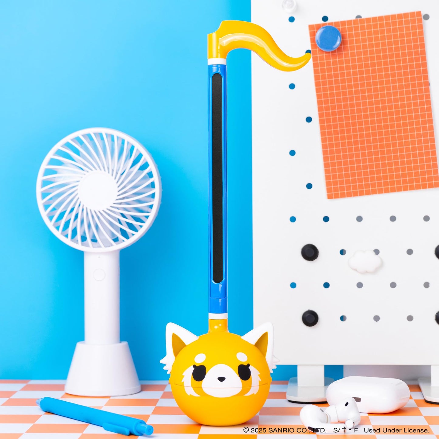 Otamatone Japanese Electronic Musical Instrument Portable Music Synthesizer (Official Licensed Aggretsuko Sweet Happy) Maywa Denki Studio Award Winning, Educational Fun Gift for Children Teen Adults