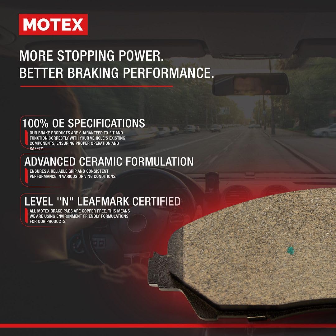 MOTEX Rear Brake Pads BFC1212 Compatible with 2007-2022 Toyota Camry 2009-2013 Matrix 2006-2018 RAV4 2008-2016 Avalon, 2013-2018 Lexus ES300h 2007-2018 ES350 2010-2011 HS250h, 2009-2010 Pontiac Vibe