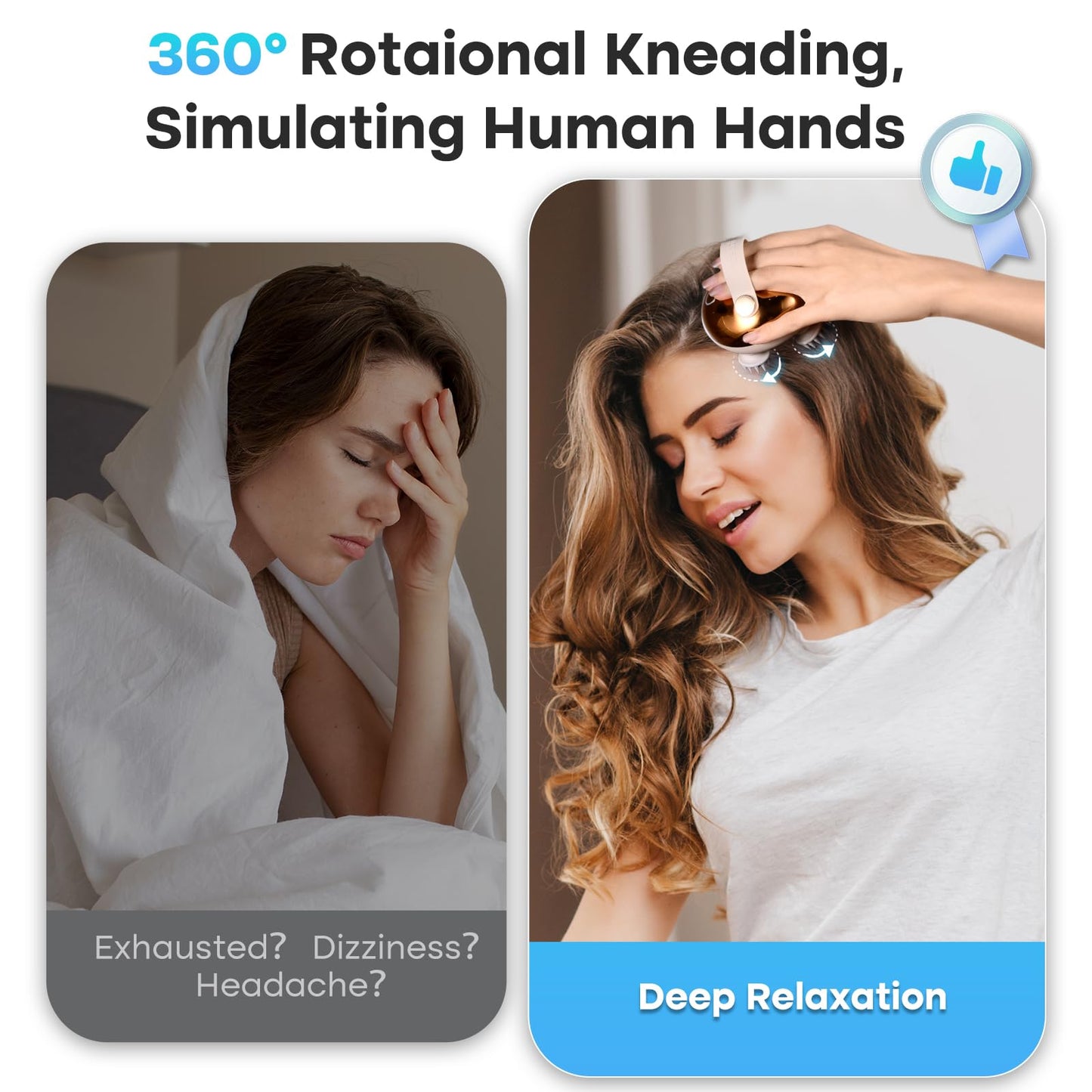 arboleaf Scalp Brush Rechargeable Head Brush Scalp Stress Relax, Waterproof Handheld Hair Scratcher with 8 Removable Claws Cat Scratcher, Gifts for Him Her