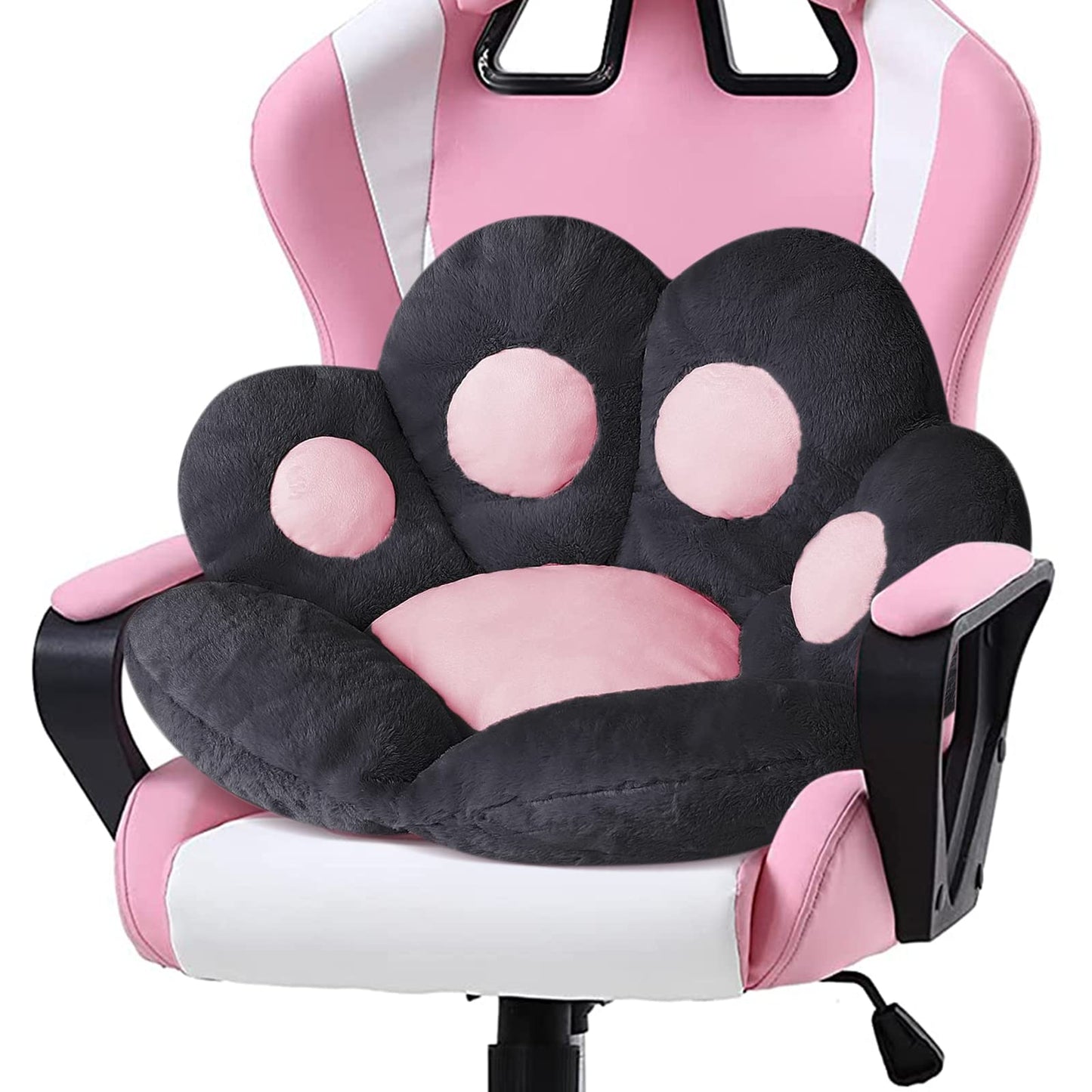 Ditucu Cat Paw Cushion Comfy Kawaii Chair Cushion 31.4 x 27.5 inch Bear Paw Lazy Sofa Office Floor Pillow Cute Plush Seat Pad for Gaming Chair for Bedroom Decor Black
