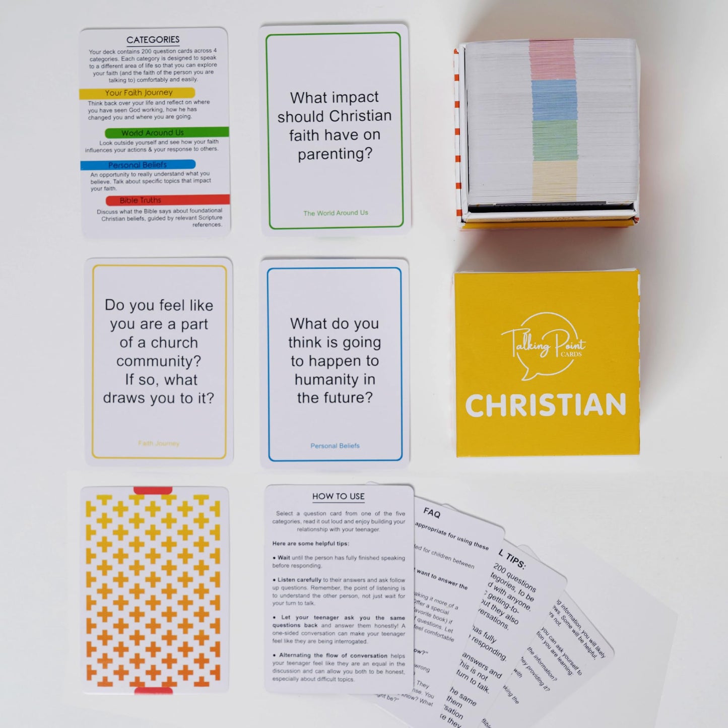 200 Conversation Cards for Christians Game - Explore Your Faith and Have Fun on Family Game Night, Bible Study or Youth Groups - Perfect for Church Groups, Couples Game Night, Easter Gifts