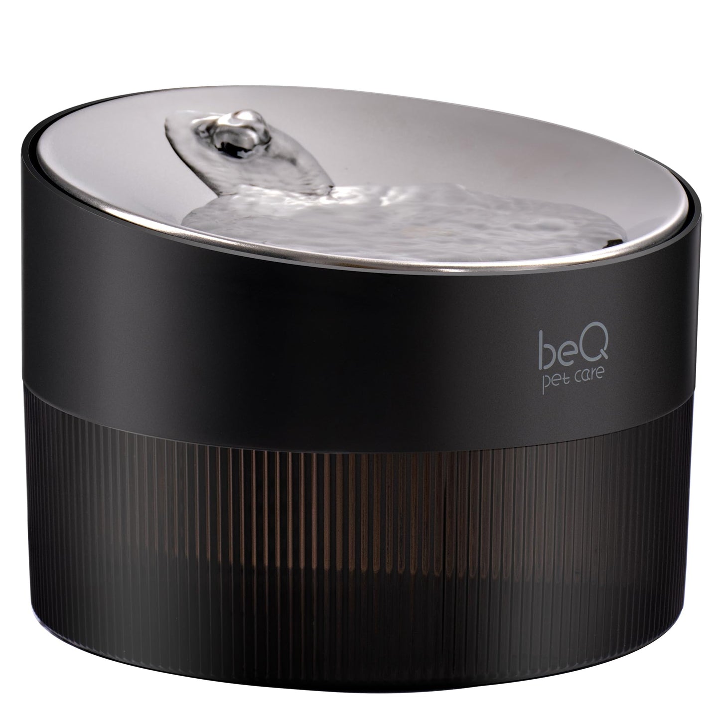 beQ Cat Water Fountain, 84oz/2.5L Stainless Steel Automatic Pet Fountain Dog Water Dispenser with Replacement Filters for Cats, Dogs, Multiple Pets Drinking Bowl, Indoor Ultra-Quiet Smart Pump, Black