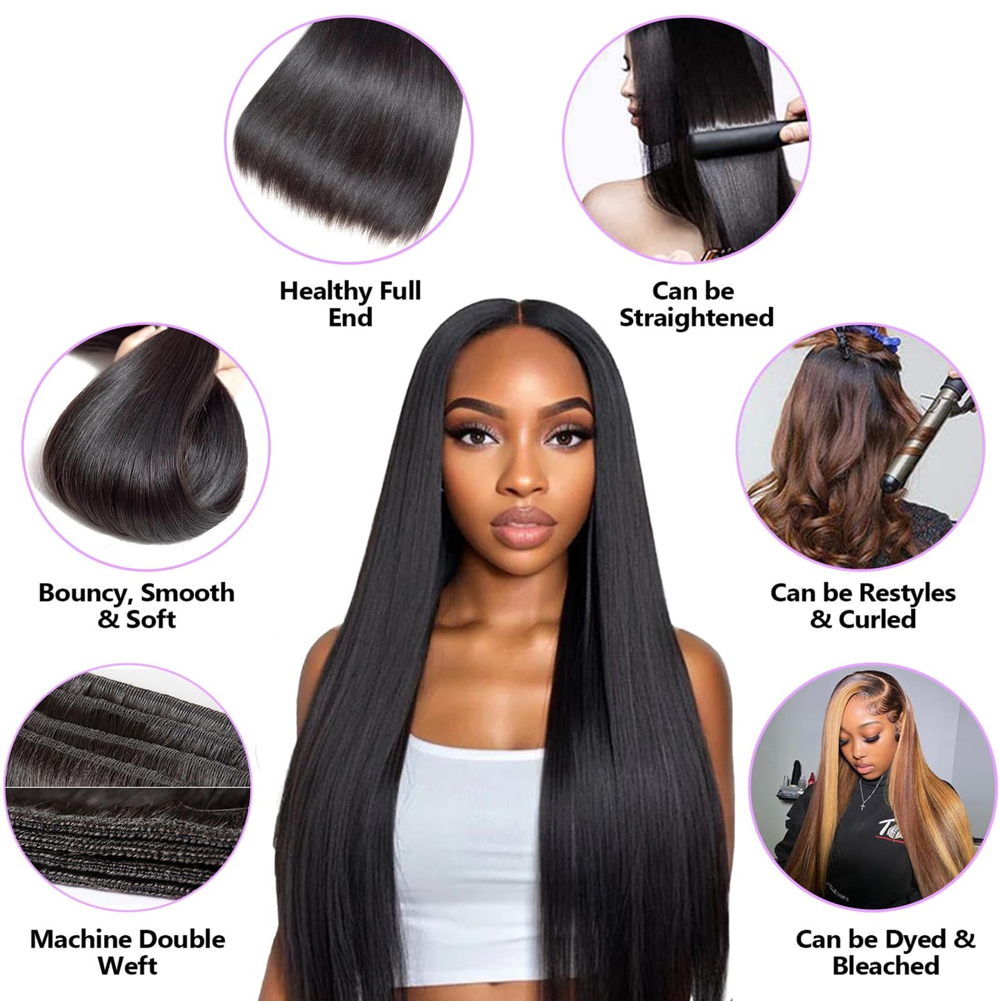 Straight Bundles Human Hair single one Bundle straight Weave Extensions 16 Inch Brazilian Unprocessed Virgin Hair Natural Color