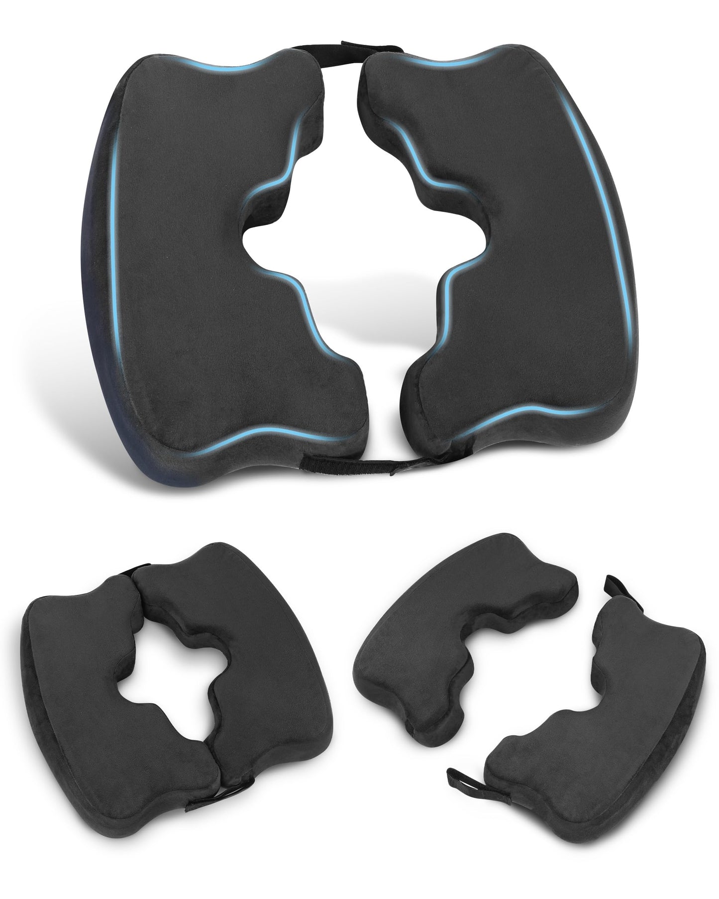 HOMCA Bed Sore Cushions for Butt, Memory Foam Bedsore Pressure Relief Cushion for Sleeping and Sitting, Hemorrhoid Cushion for Coccyx, Sciatica, Postpartum Recovery, and Surgery Rehabilitation(Black)