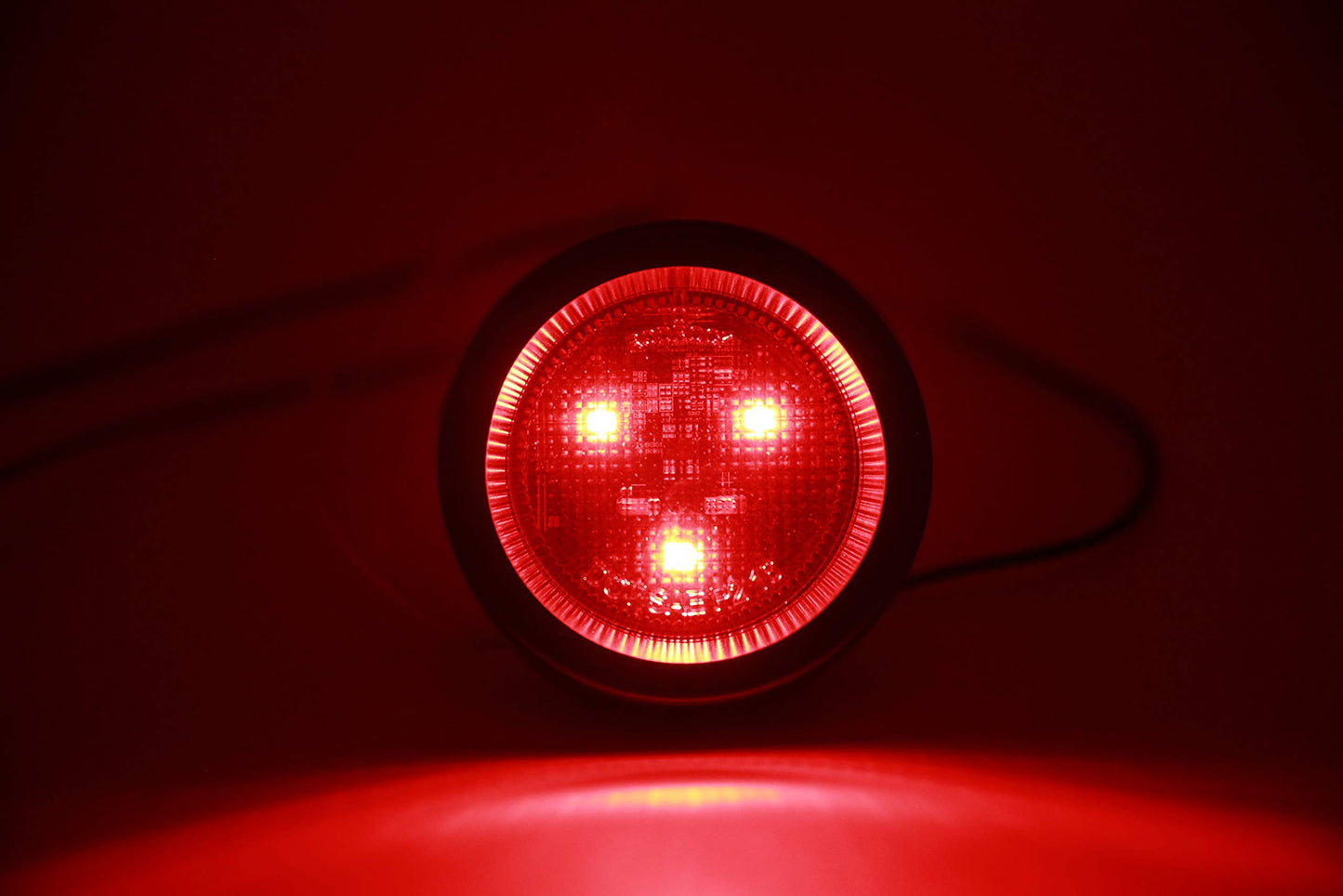 PEAKTOW Round LED 2 Inches 12V Submersible Clearance Marker Tail Brake Stop Lights for Car Truck Van Trailer RV Boat Including Grommets and Plugs Pack of 8 (4pcs Amber + 4pcs Red)