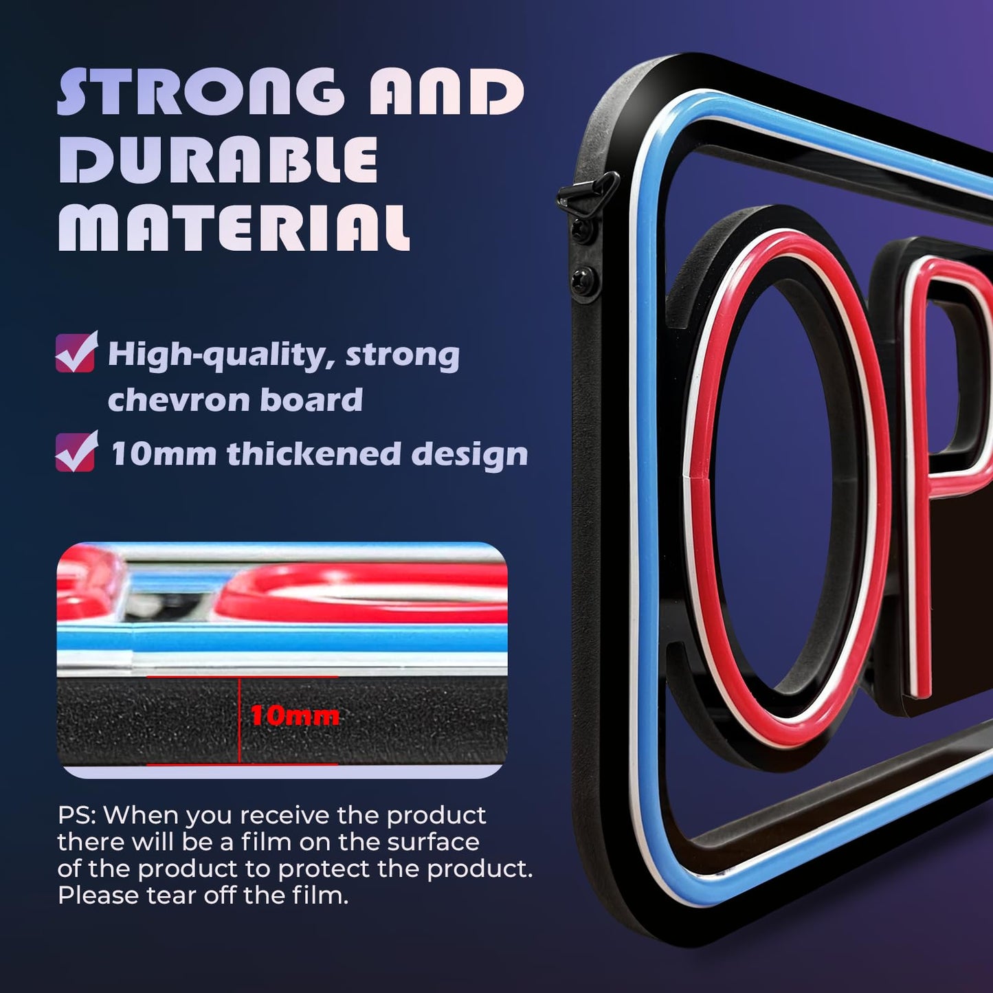 SUNLUMI Open Signs for business, 16" x 9" Ultra Bright LED Open Sign, 10 Flashing Modes and 10 Adjustable Brightness Levels, Neon Open Sign with Remote and 12V Power Adaptor for Bar, Store, Salon