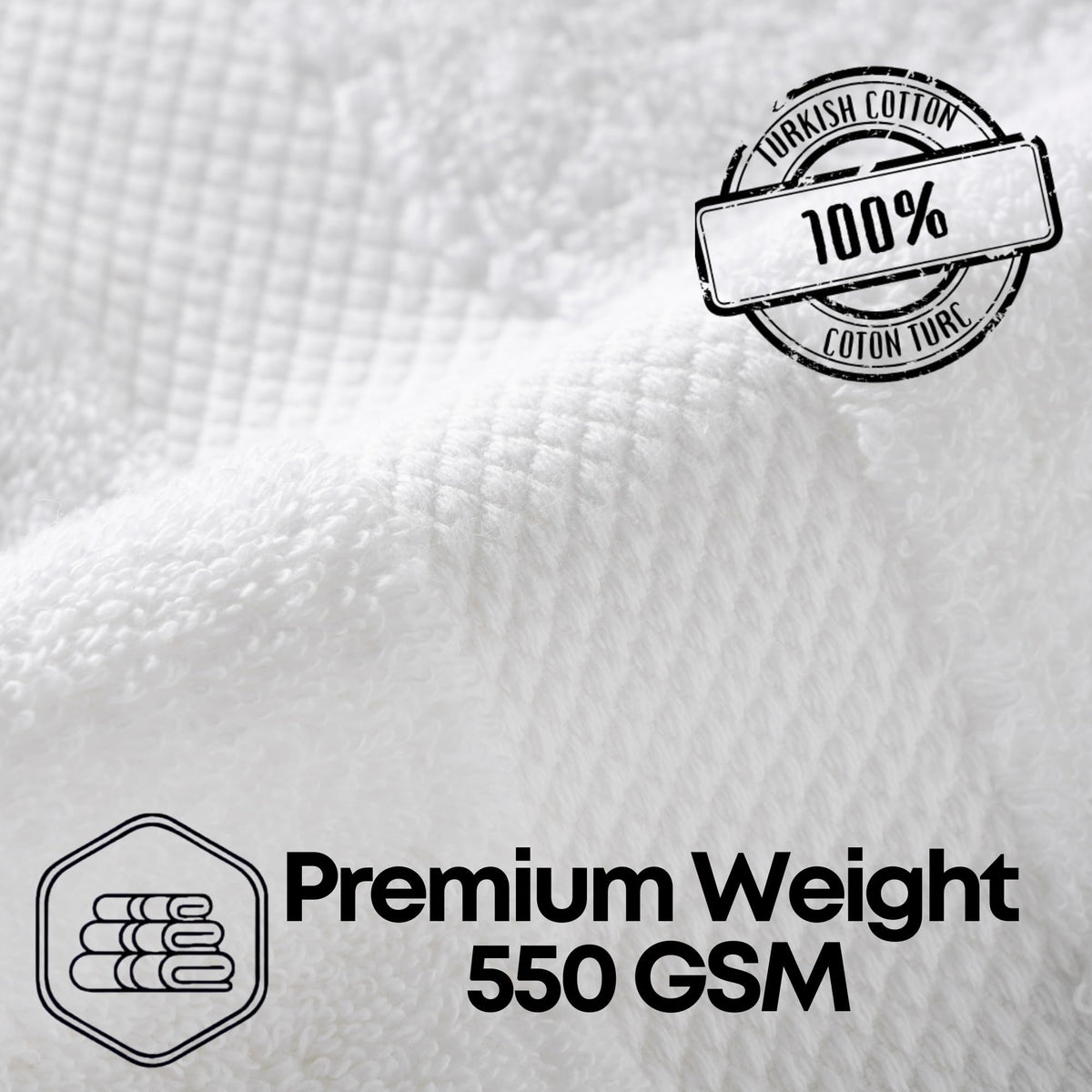 Harbour Loom White Hand Towels for Bathroom - 6 Pack 16x28 - Turkish Cotton - Oeko-TEX Certified Soft Absorbent & Skin-Safe - Luxury Hotel & Spa Quality for Gym & Home Use