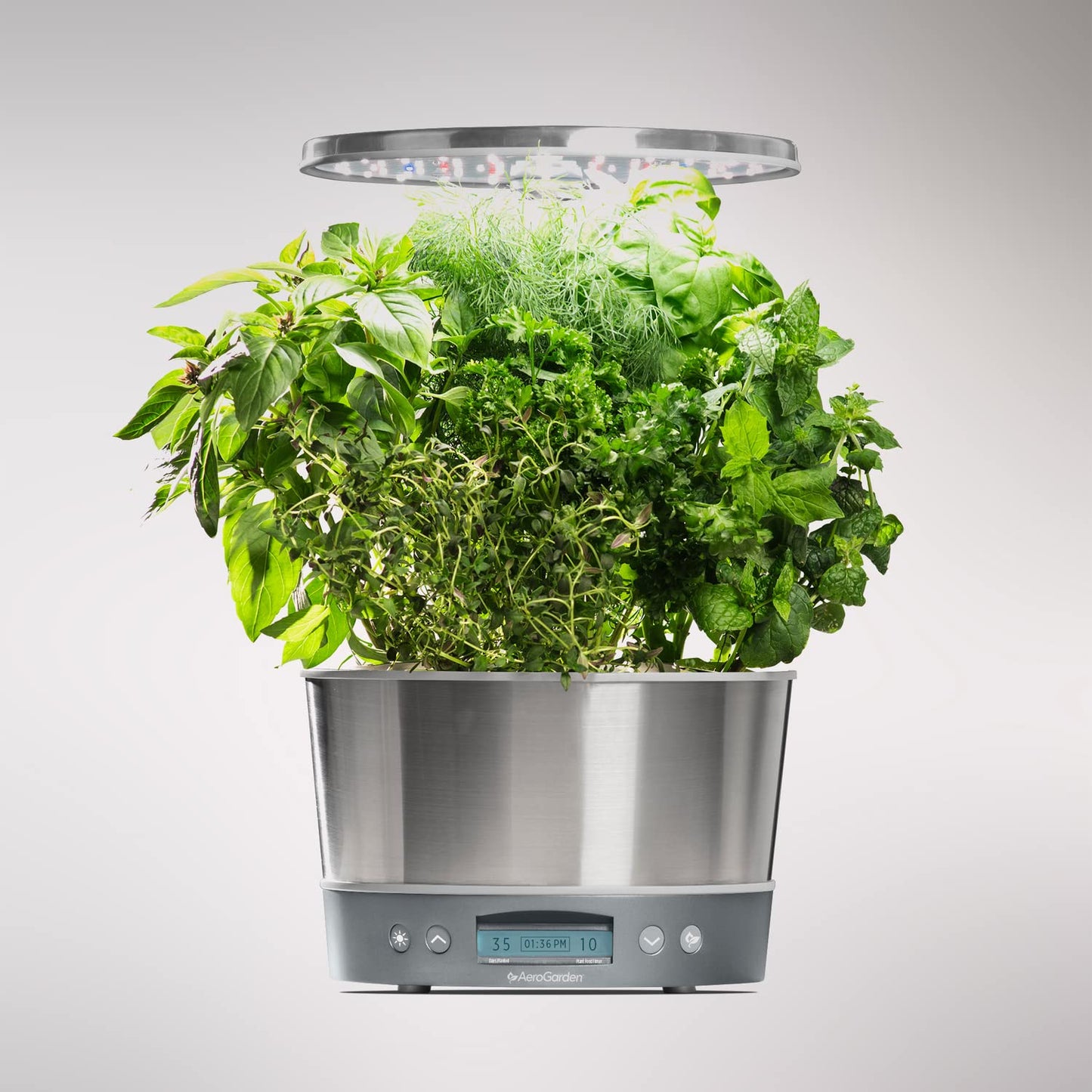 AeroGarden Harvest Elite 360 Indoor Garden Hydroponic System with LED Grow Light and Herb Kit, Holds up to 6 Pods, Stainless