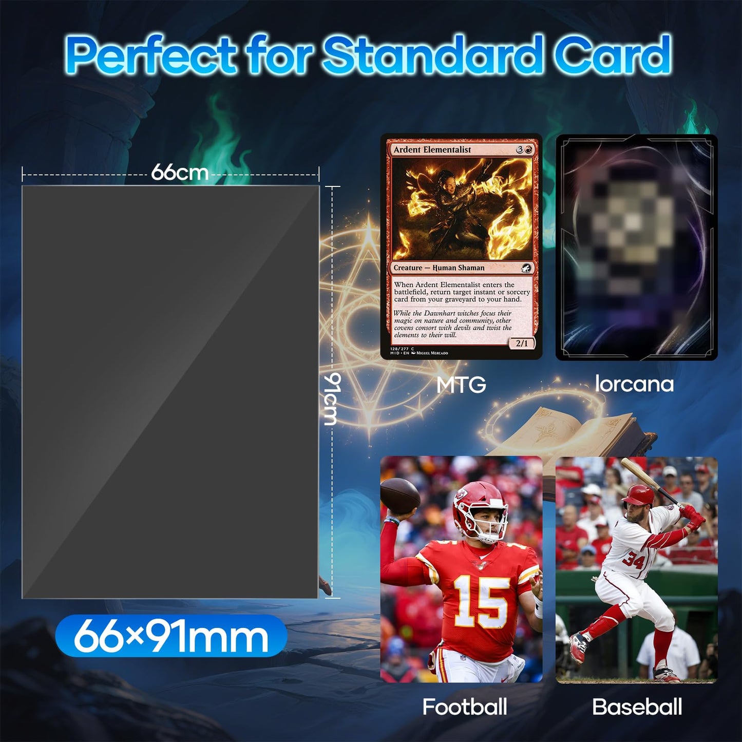 1000 Counts Black Card Sleeves, Matte Card Sleeves Deck Card Protectors, Trading Card Sleeves Fit for MTG, Baseball Cards, Sports Cards, Game Cards