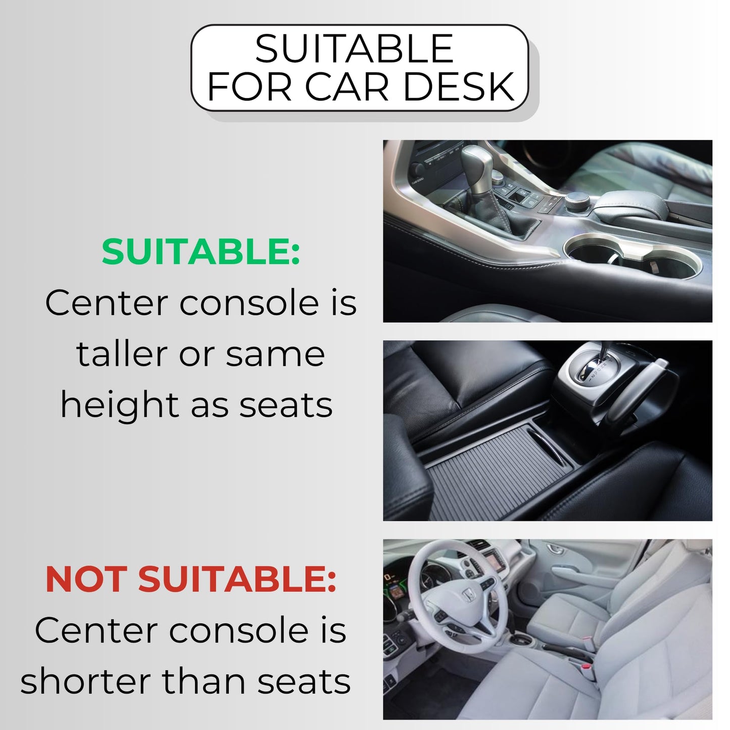 Portable Car Desk with Removable Clipboard - Fits Passenger Seat - for Laptop - Travel Desk with Drink Holder, Mobile Vehicle Desk for Professionals & Commuters, Adjustable 11.5" D x 8.5" W x 11" H