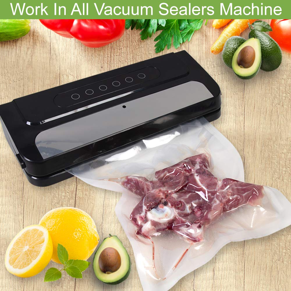 KitVacPak 100 Quart 10X13 Food Sealer Vacuum Sealer Bags with Commercial Grade, BPA Free, Heavy Duty.Vacuum Sealer Freezer Bags Compatible with Any Types Vacuum Sealer