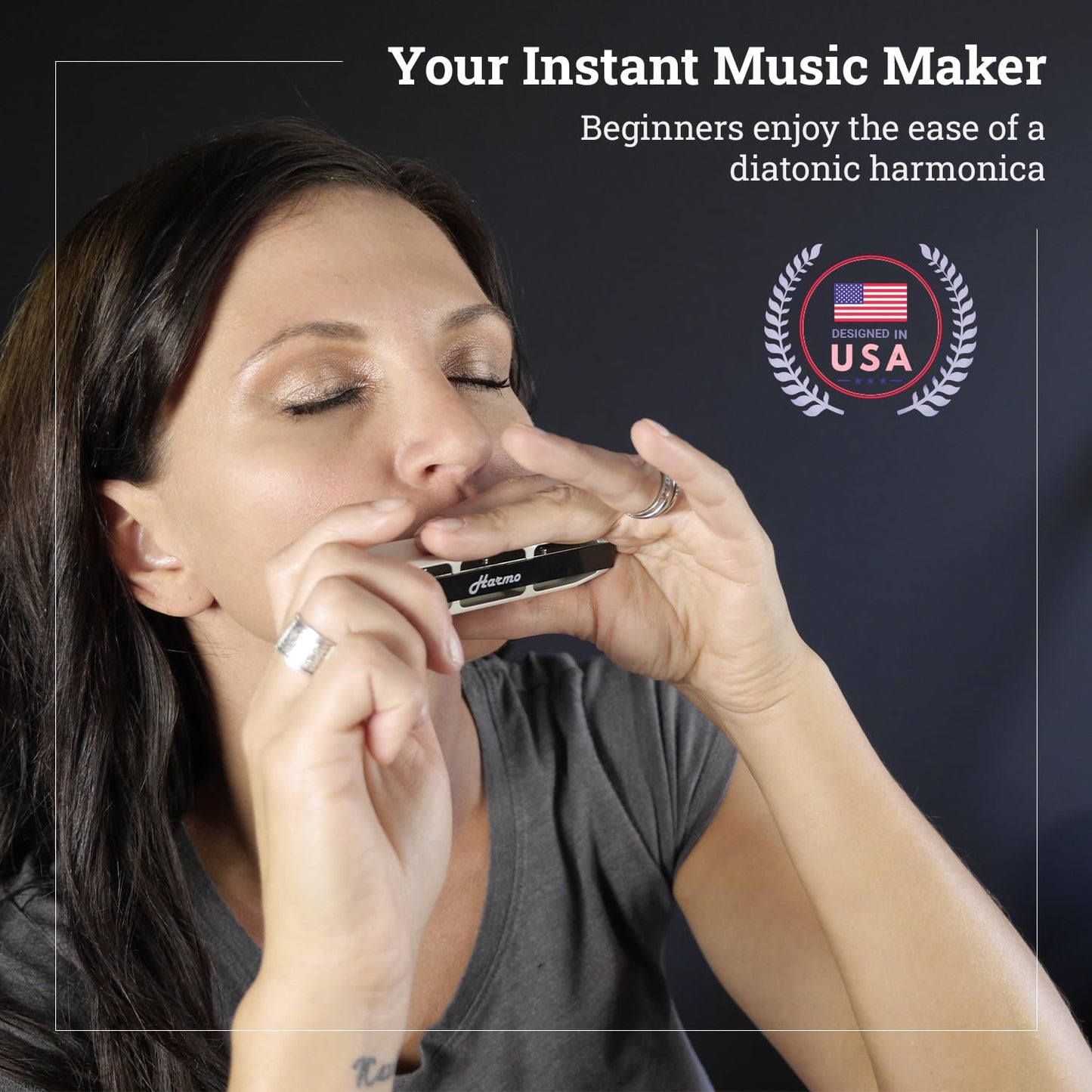 Harmo Polar Diatonic Harmonica Key of C - 10 Holes 20 Notes, Blues Harp Mouth Organ With Case, Phosphor Bronze Reeds, Suitable for All Genres, Harmonica for Kids, Adult, Beginners & Professionals
