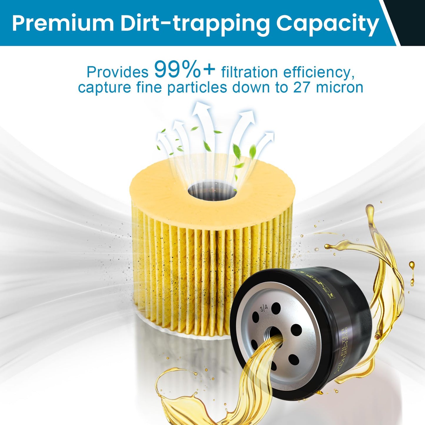 4 Pack AM125424 Oil Filter for John Deer AM125424c GY20577 D140 D130 D110 D105 X350 X320 X300 S140 S110 S100, Replace for Kawasaki 49065-7007 49065-0721